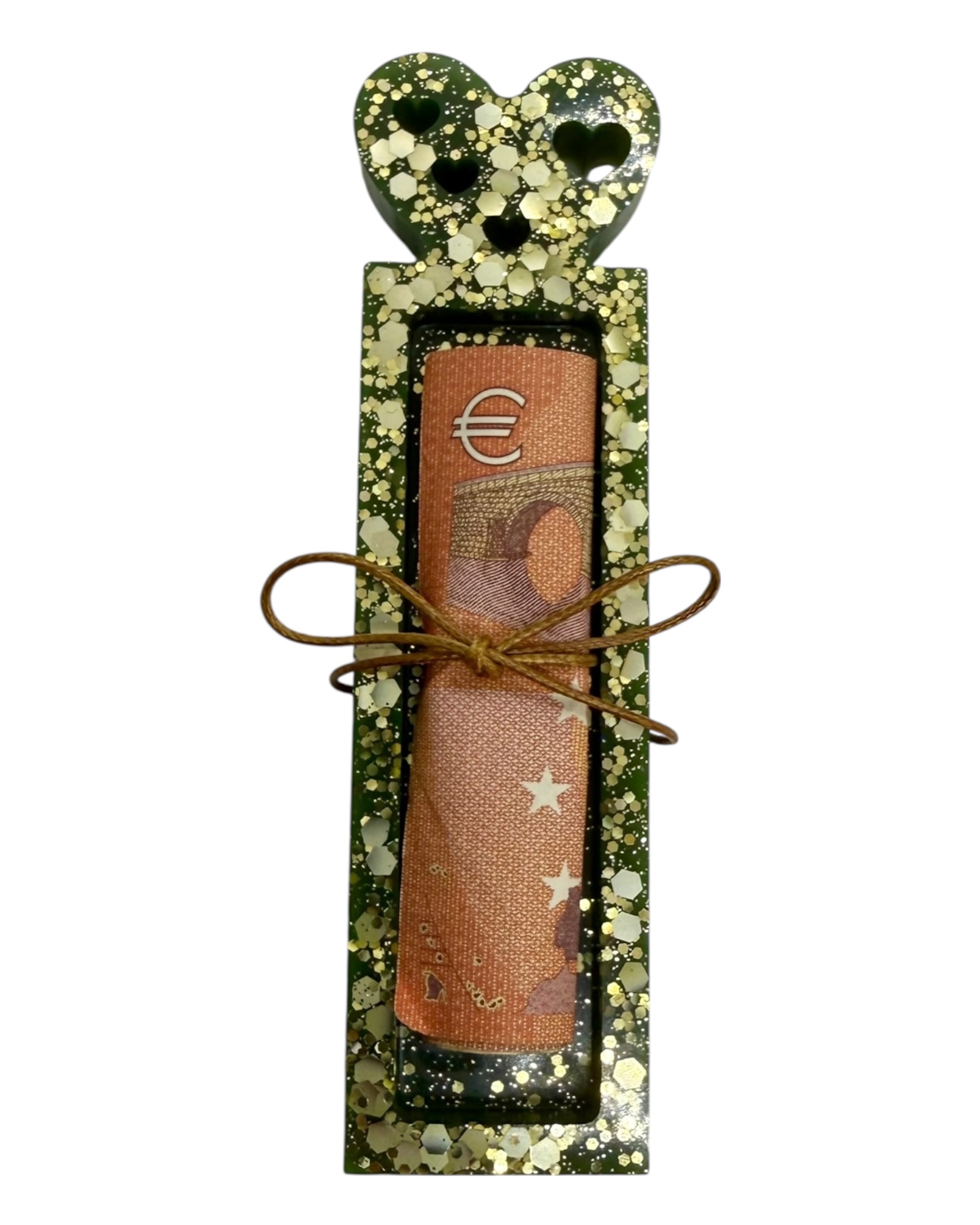 Pince à Blé en résine époxy, pratique pour glisser un billet ou une surprise avec originalité et élégance à chaque occasion. Lolie'z
