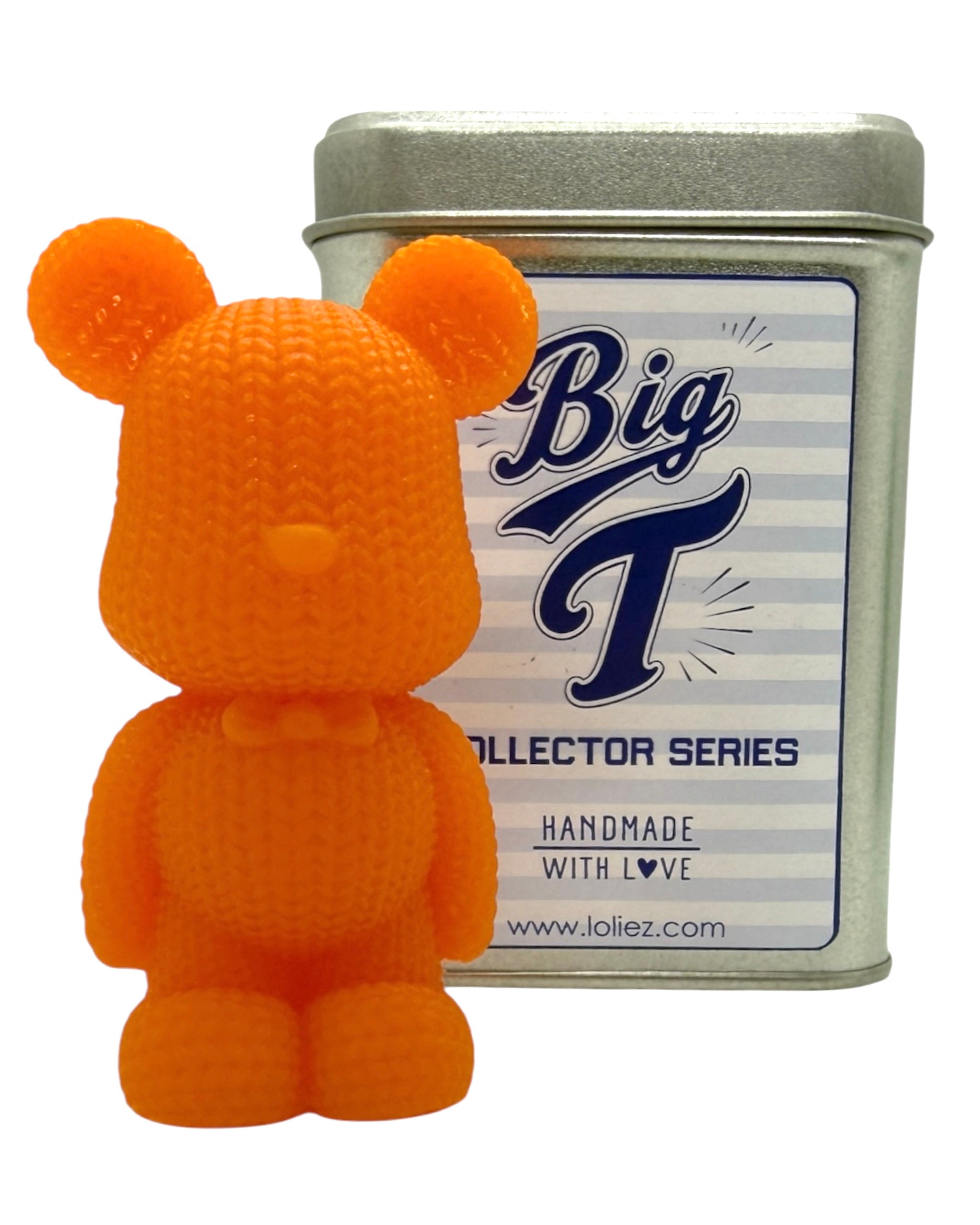Big T Spritz, figurine orange en résine époxy fabriquée à la main, livrée dans sa boîte collector numérotée, création artisanale Lolie'z.