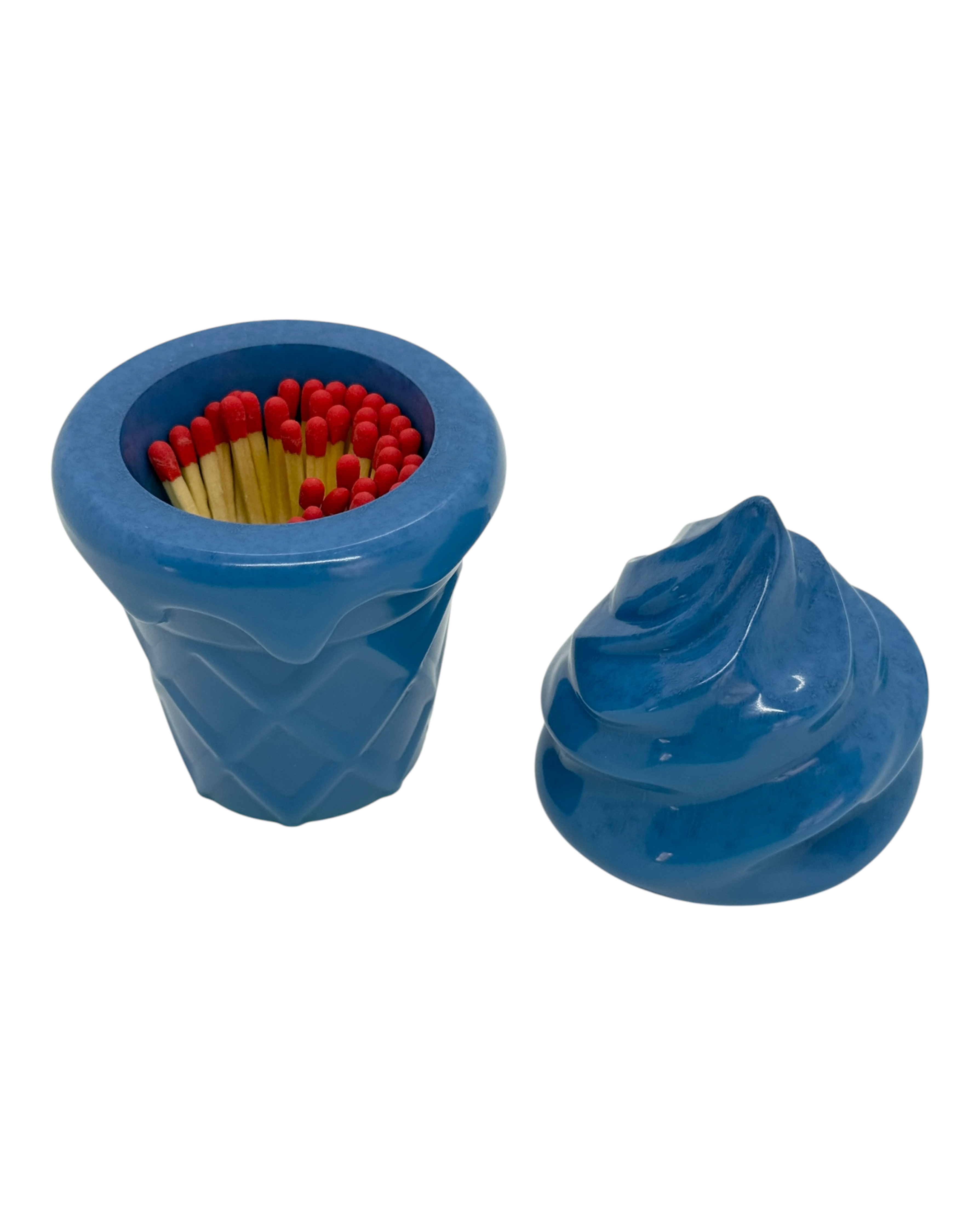 Boîte d'allumettes en forme de glace fabriquée à la main en résine époxy, objet déco pop et coloré pour accompagner une bougie.