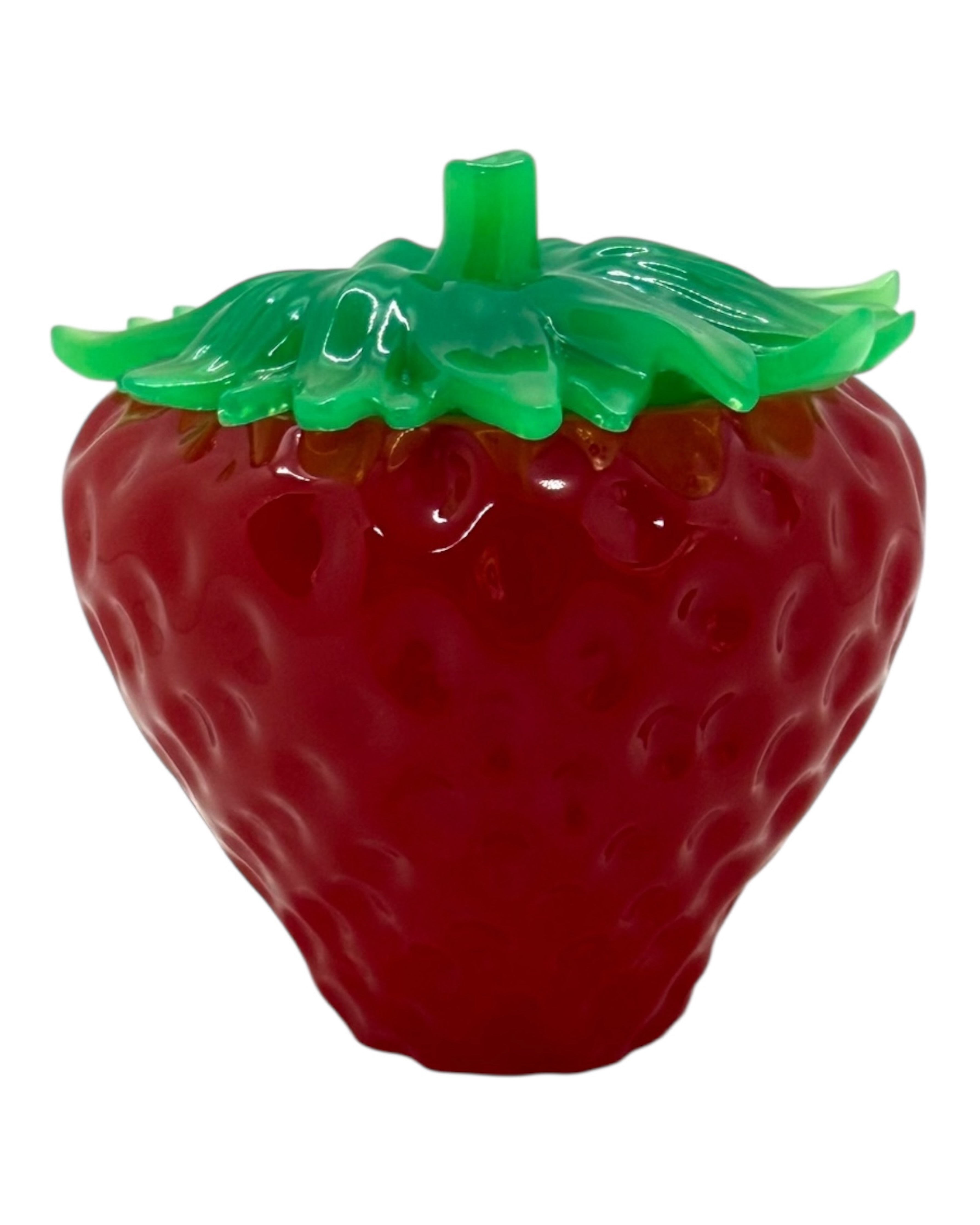 Boîte en résine en forme de fraise, objet déco original et coloré, idéale pour le rangement de petits trésors.