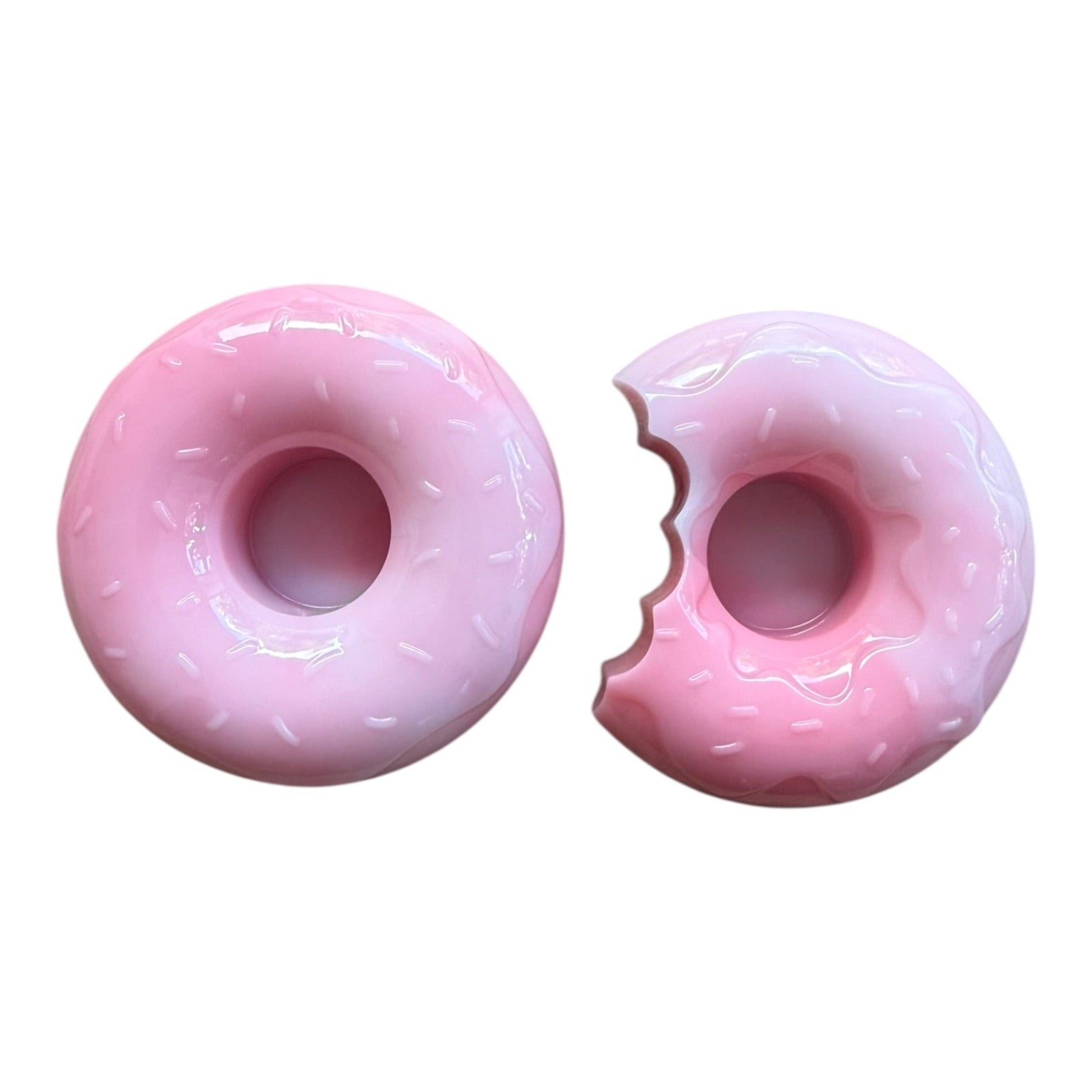 Bougeoirs Duo Donuts en résine époxy, au gourmand, pensés pour accueillir des bougies et créer une ambiance délicieusement sucrée