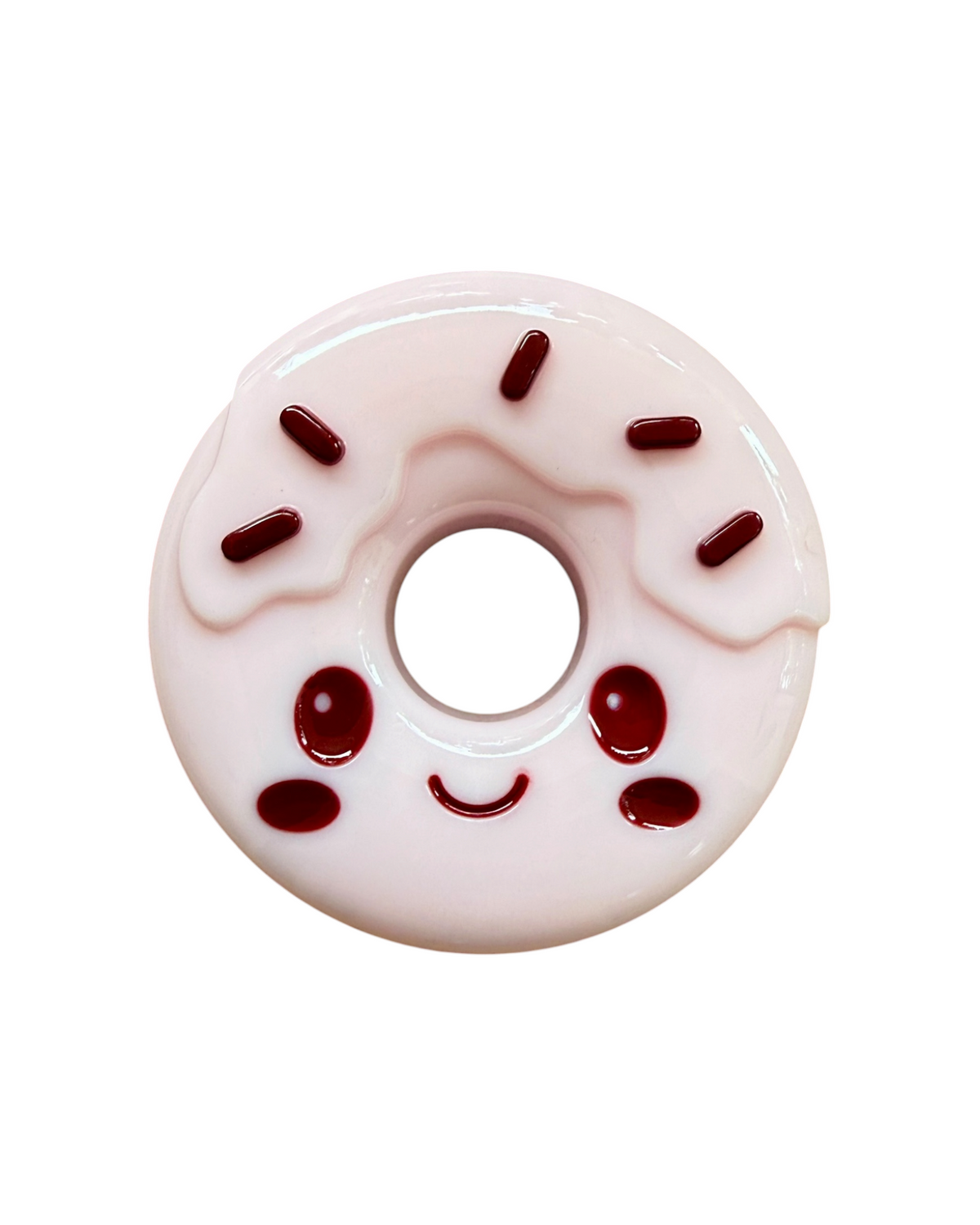 Little Donut rose aux grands yeux bordeaux et glaçage gourmand, création de la collection Cuties Bakery Lolie’z.