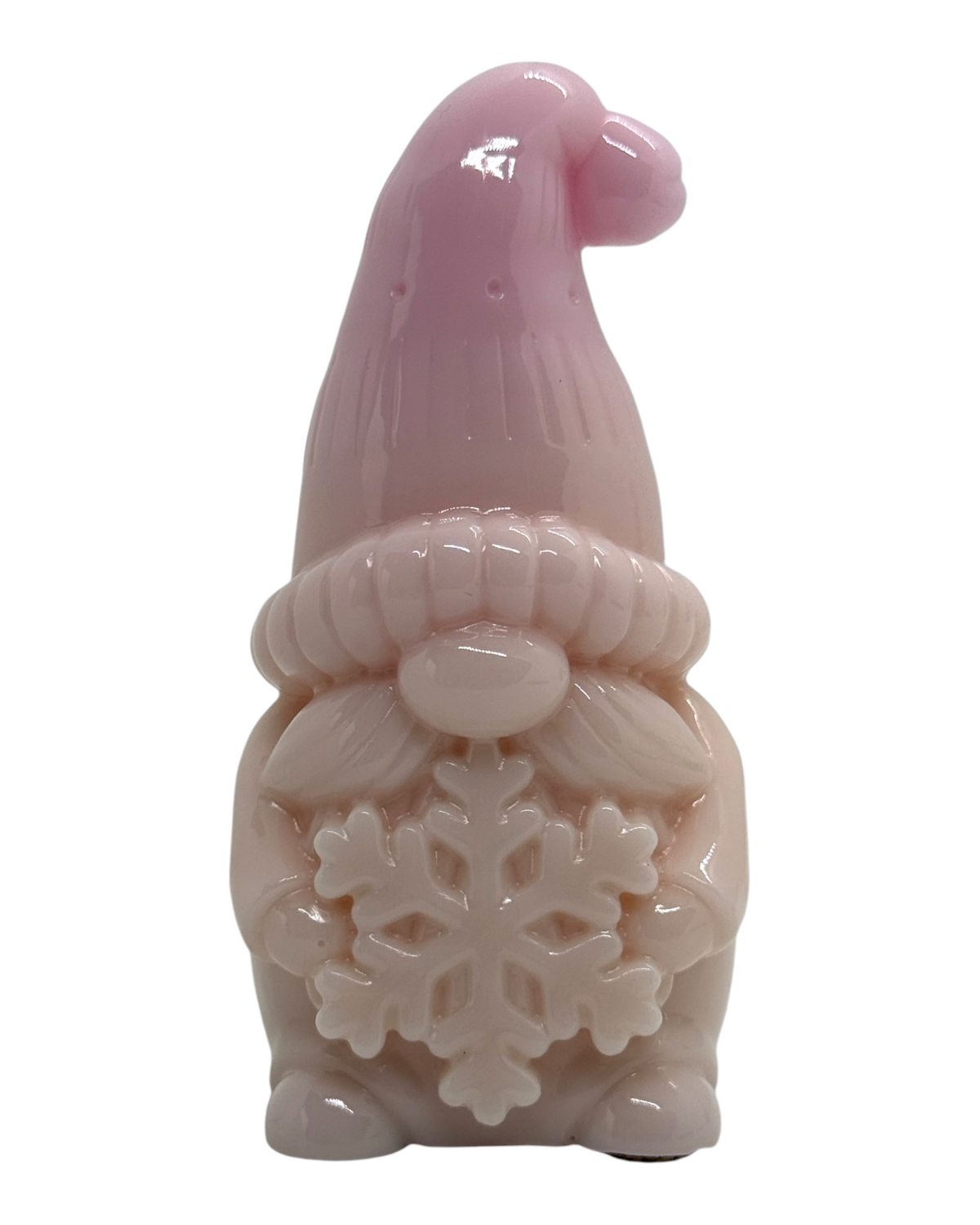 Willow rose et blanc, gnome de Noël en résine époxy avec flocon, création artisanale fabriquée à la main.