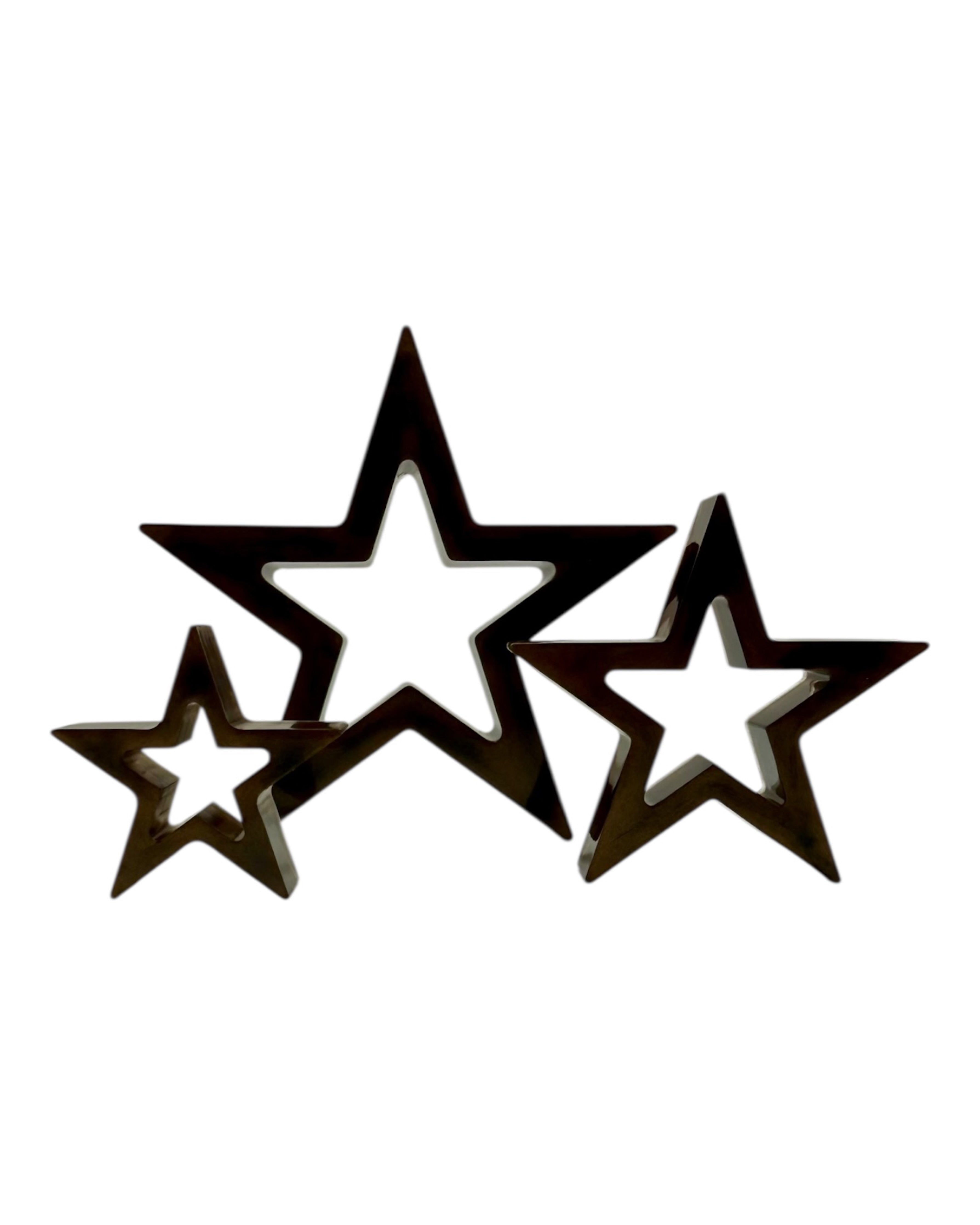 Ensemble de trois étoiles Twinkle, Twinkle, Little Star en résine époxy pour décoration de Noël, créant une atmosphère festive et chaleureuse dans la maison