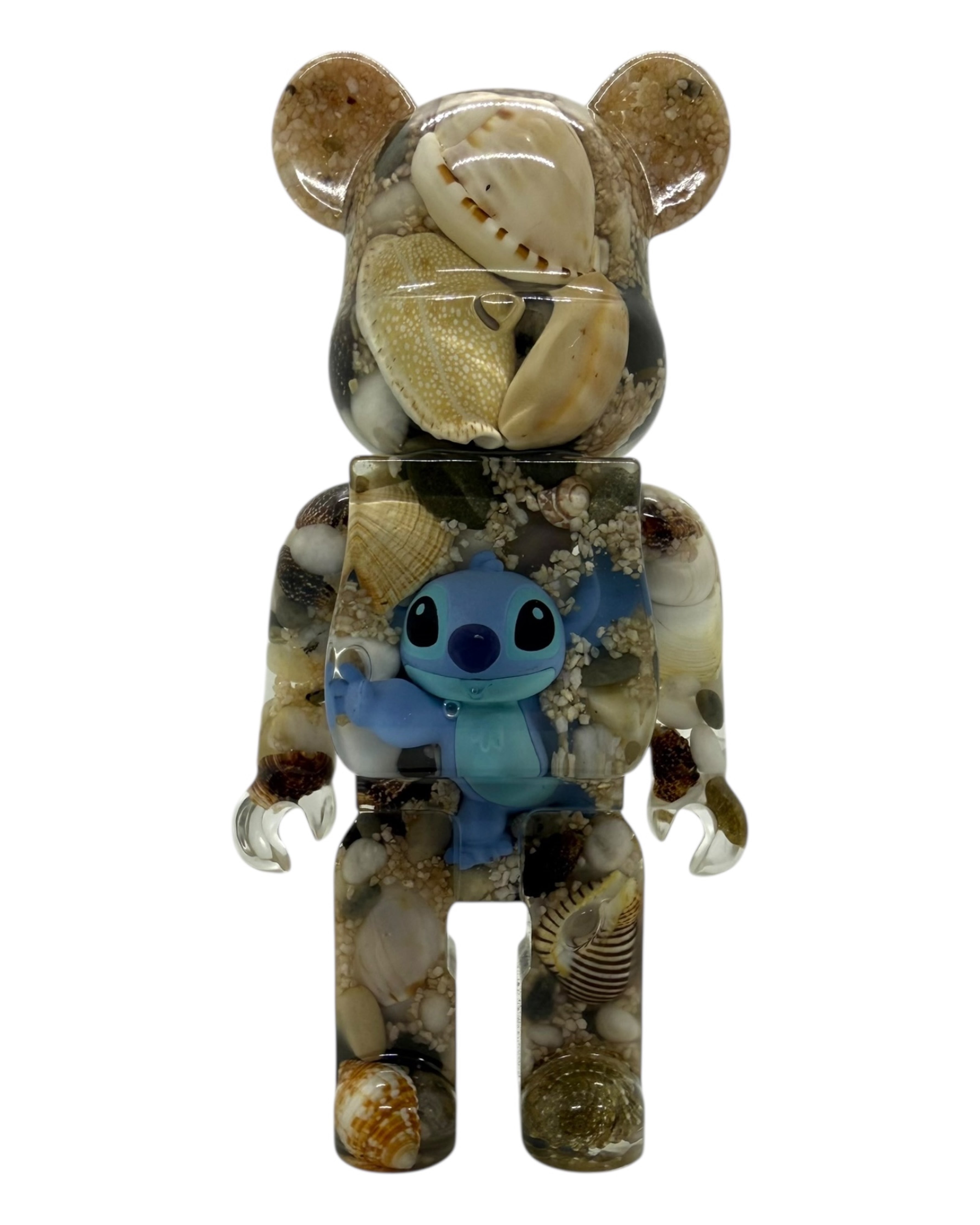 Giant Ted Ocean Side ourson en resine epoxy avec stitch & coquillages decoration originale unique