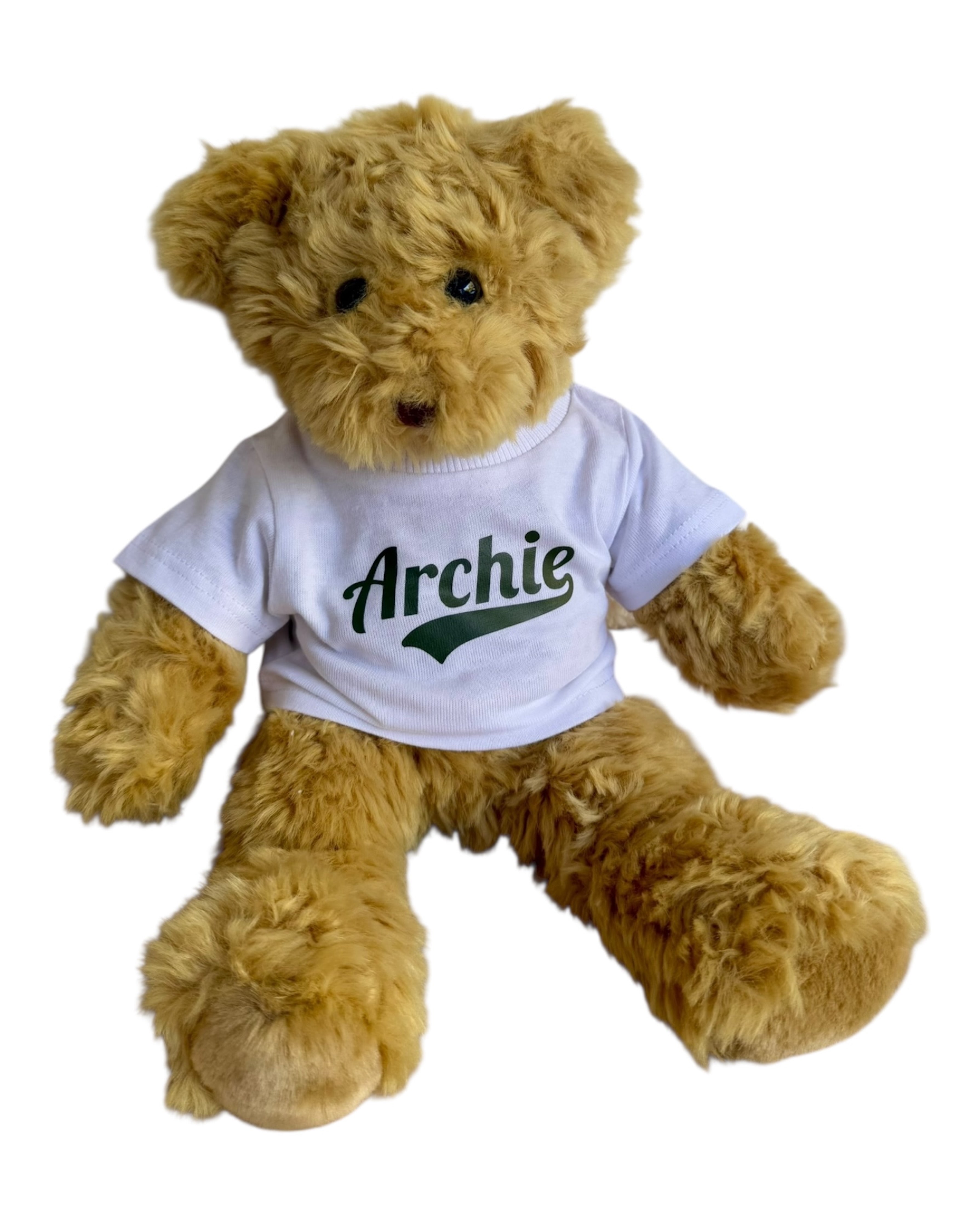 Ours en peluche à personnaliser Archie, tout doux et moelleux, idéal comme doudou câlin et cadeau original pour enfant.