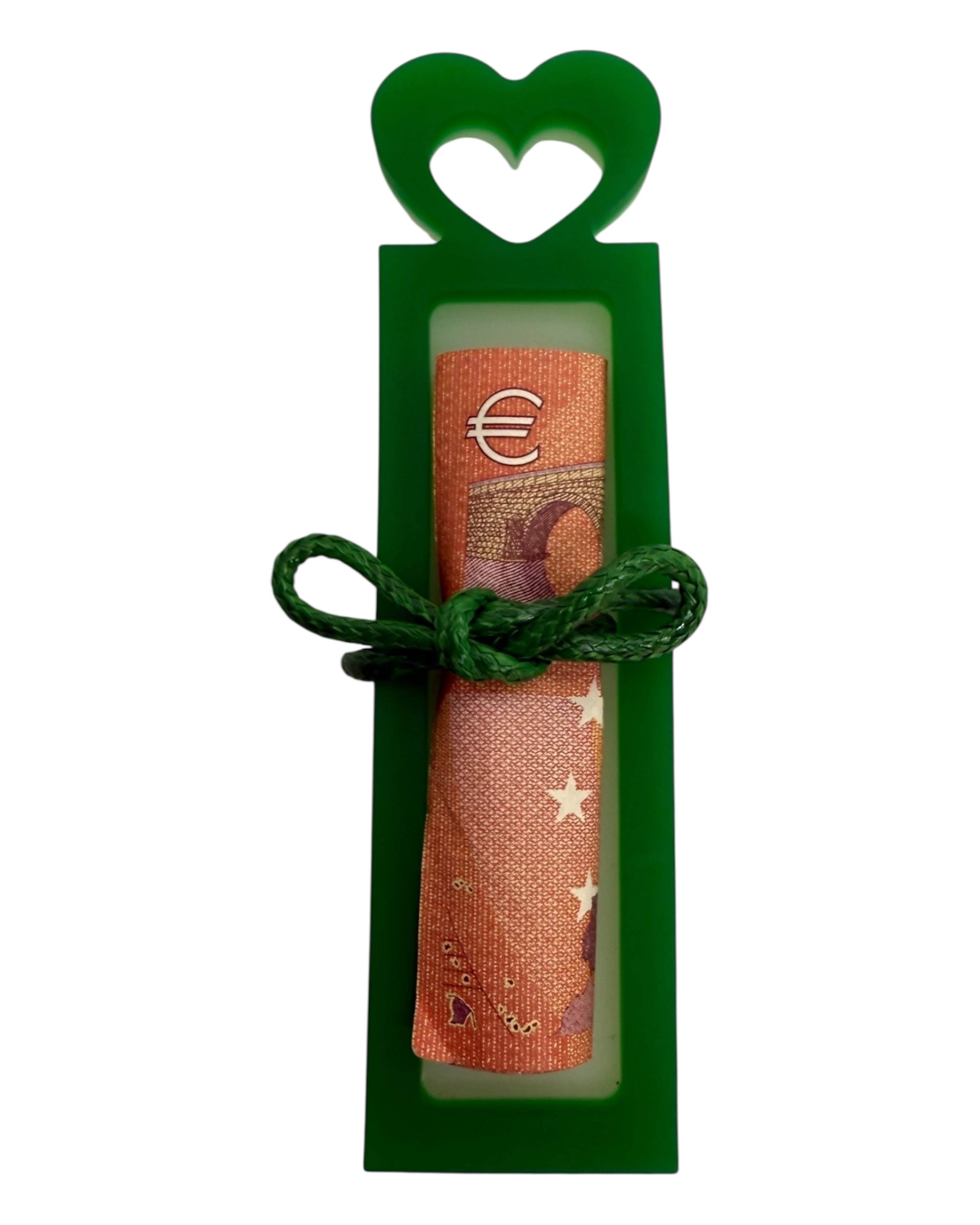 Pince à Fric en résine époxy verte, audacieuse et réutilisable, parfaite pour transformer un billet en cadeau original et marquant. Lolie'z