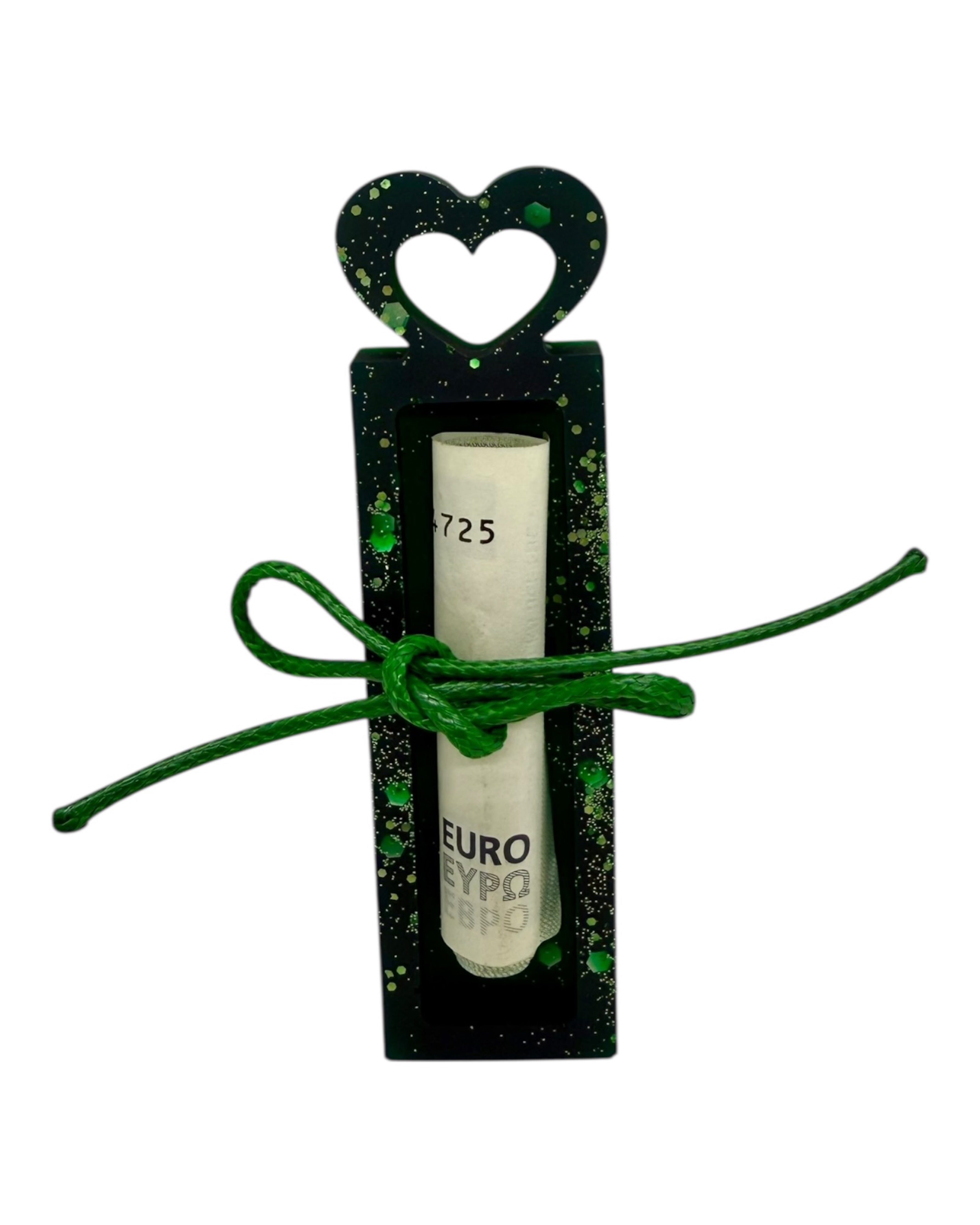 La Pince à Fric by Lolie’z en résine époxy vert émeraude : audacieuse et pratique, elle transforme ton billet en un cadeau qui se fait remarquer