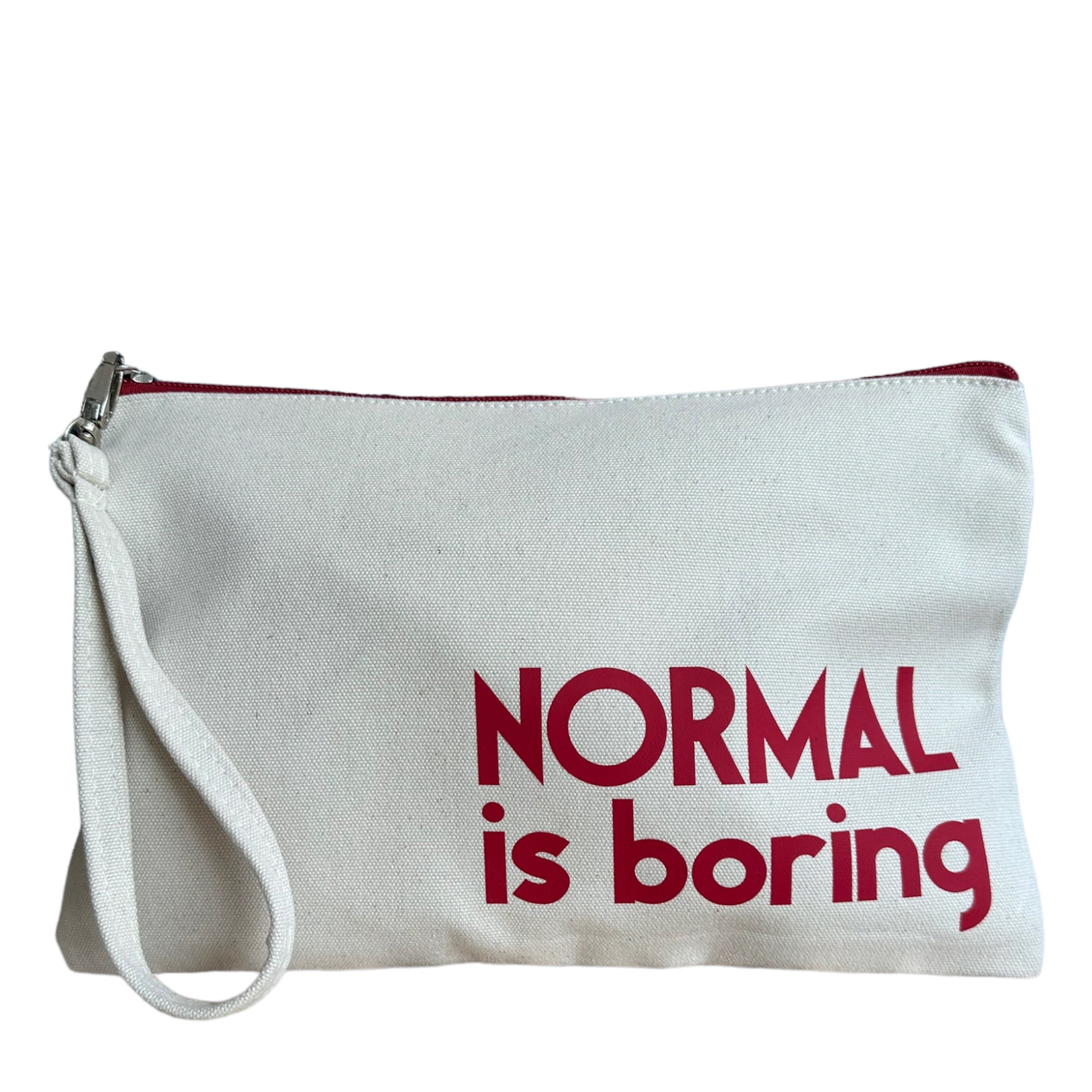 Pochette Sweety Normal is boring Beige/rouge Loliez