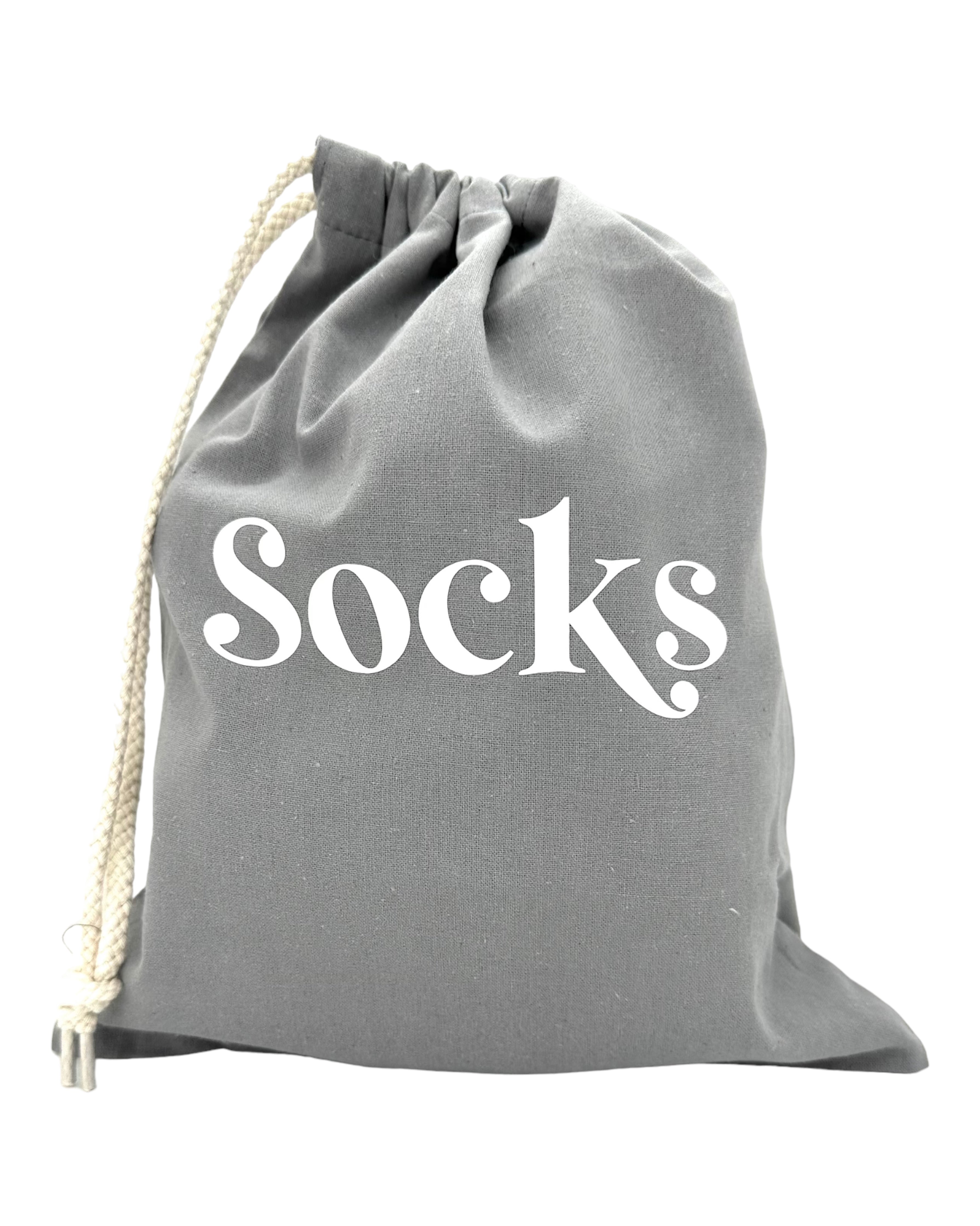 Pochon gris pour chaussettes, pratique pour organiser vos sous-vêtements et chaussettes