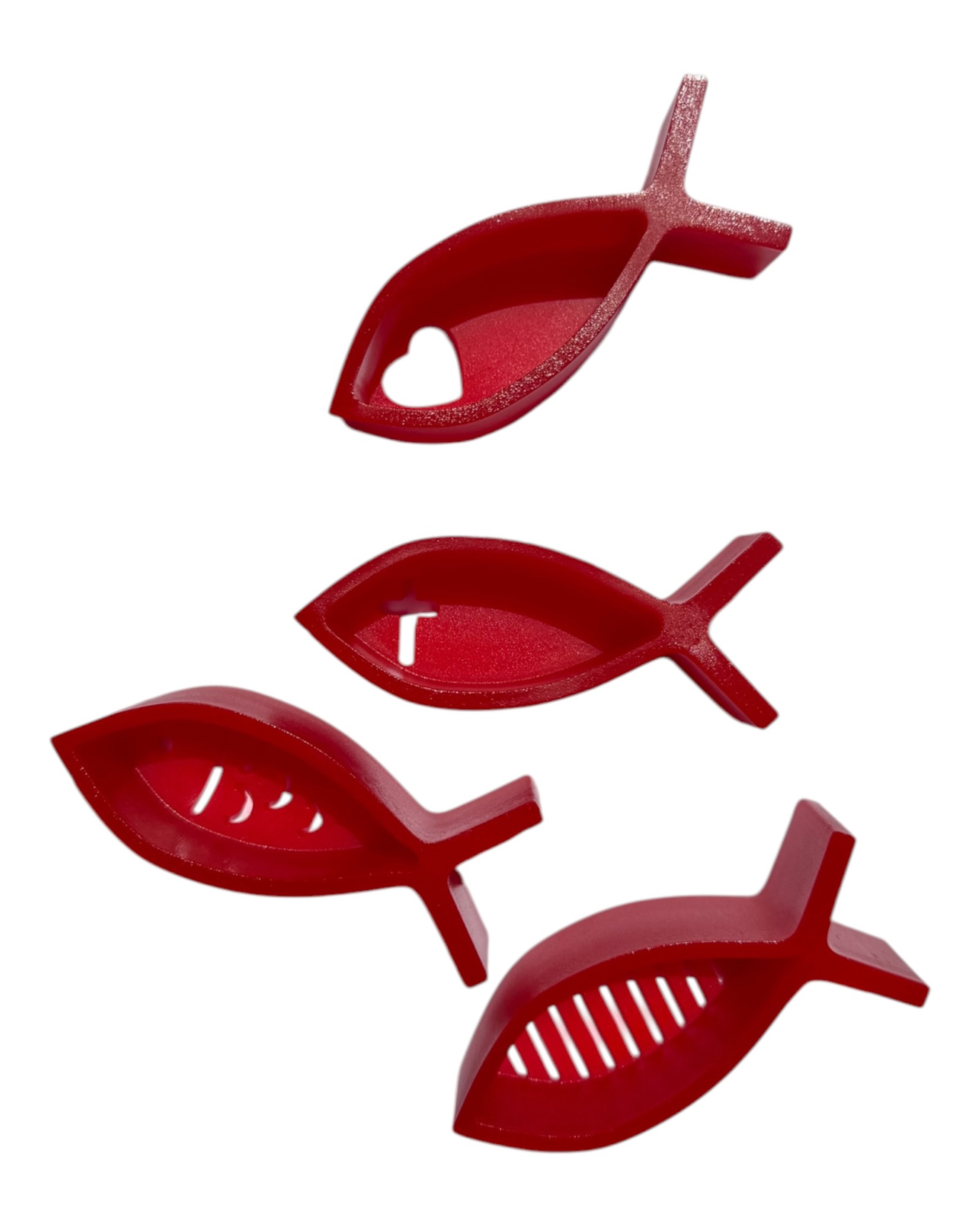 Lot de 6 poissons décoratifs rouges La Friture pour décoration de table estivale, ambiance chaleureuse inspirée des apéros du Sud et des longues soirées d’été.