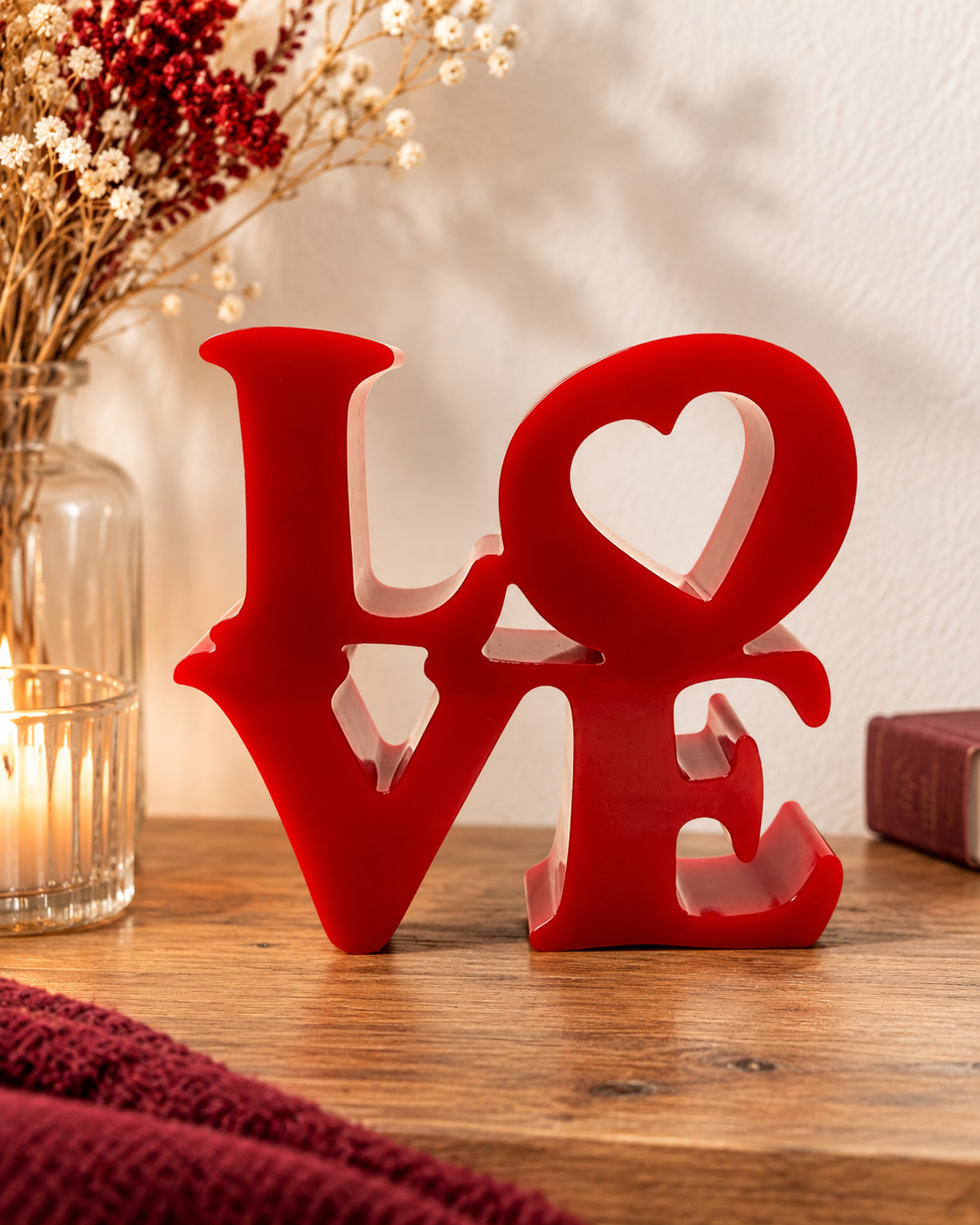 Déco pop love rouge en résine époxy by Lolie'z