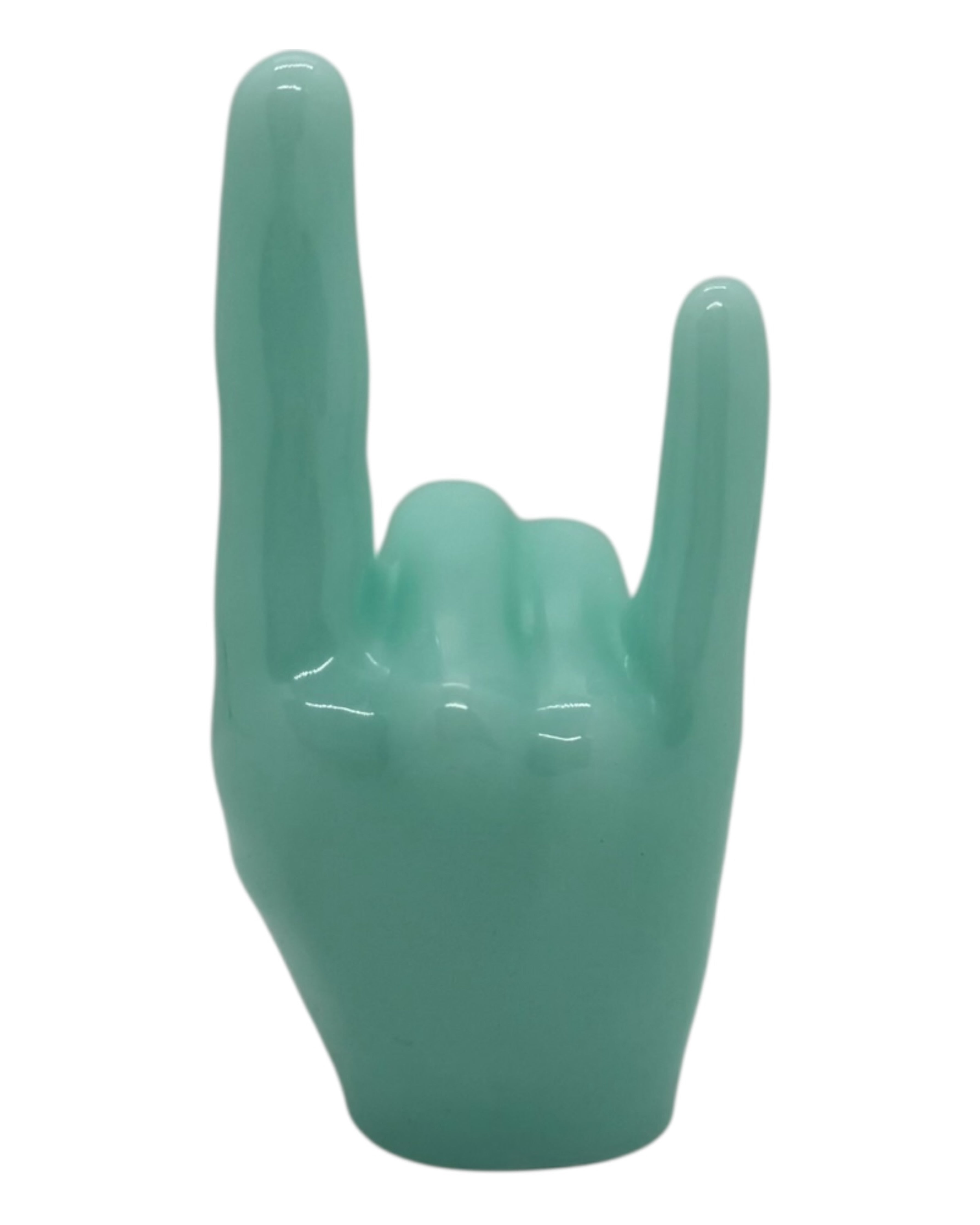 Support à bagues Rock Your Rings en résine époxy, en forme de main rock, présenté seul sur fond neutre.