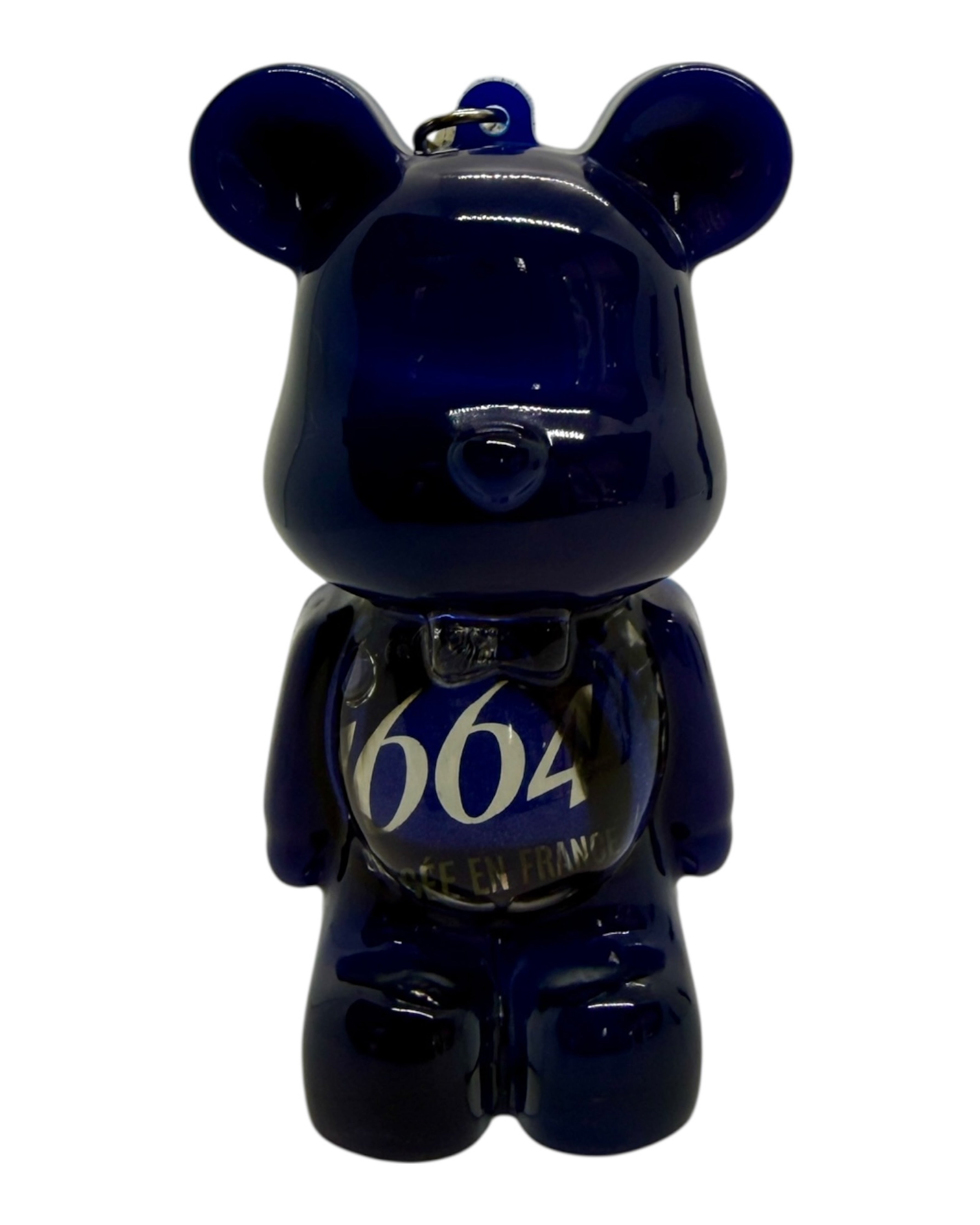 Teddy’z Blue Malt bleu intense esprit 1664, ours en résine fait main.