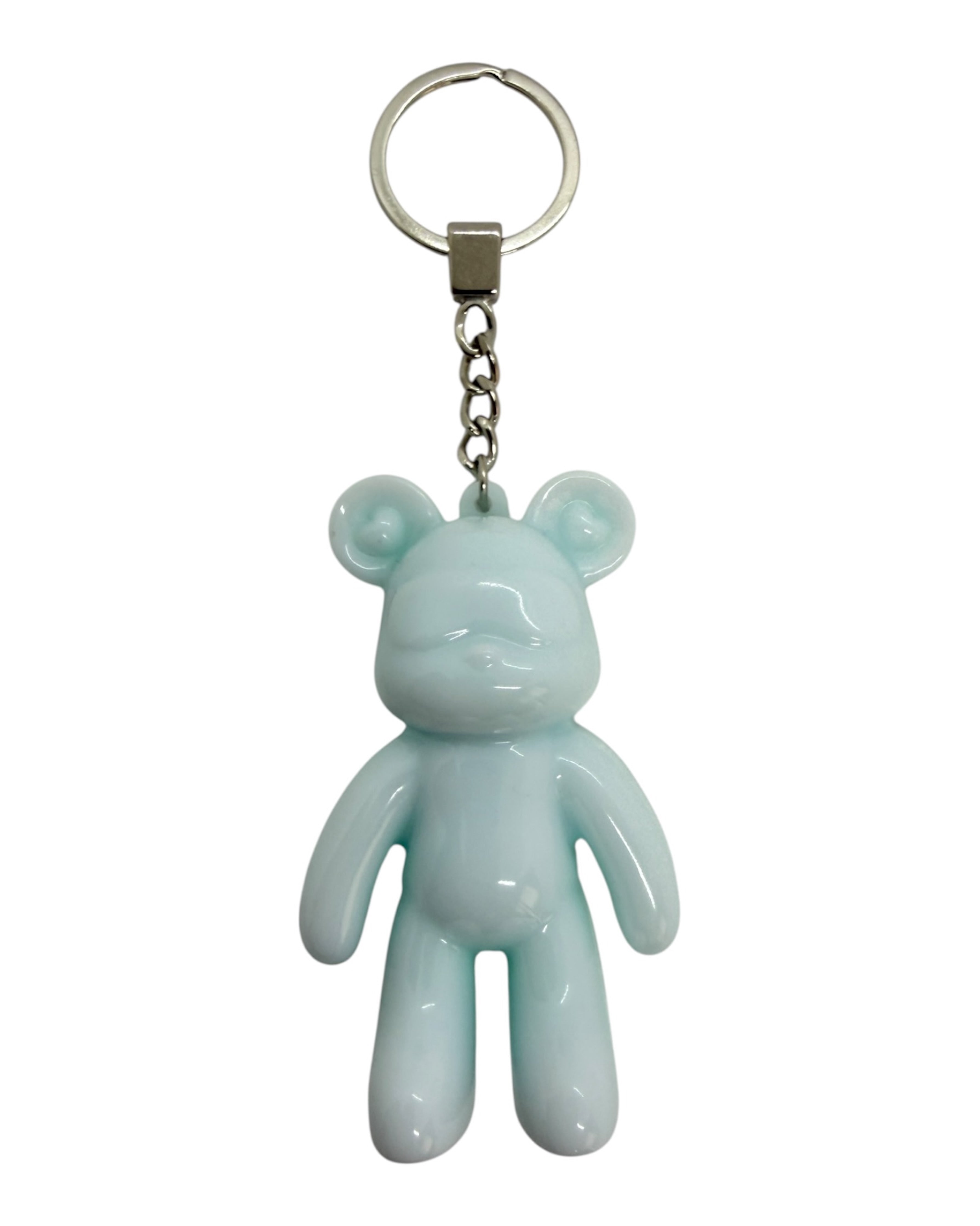 Porte-clés Urban Ted Blue Sky en résine époxy bleu clair avec lunettes.