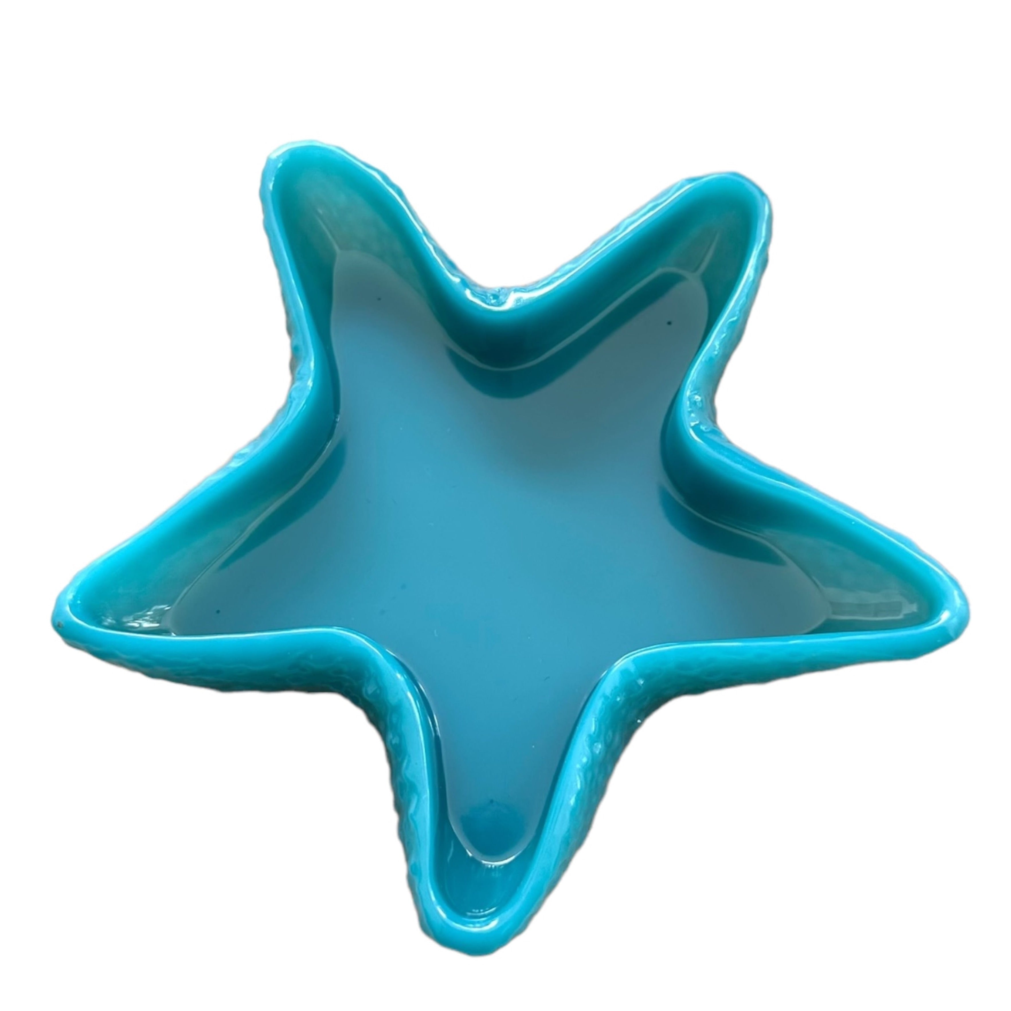 vide poche lolie'z résine epoxy étoile de mer bleu sarcelle