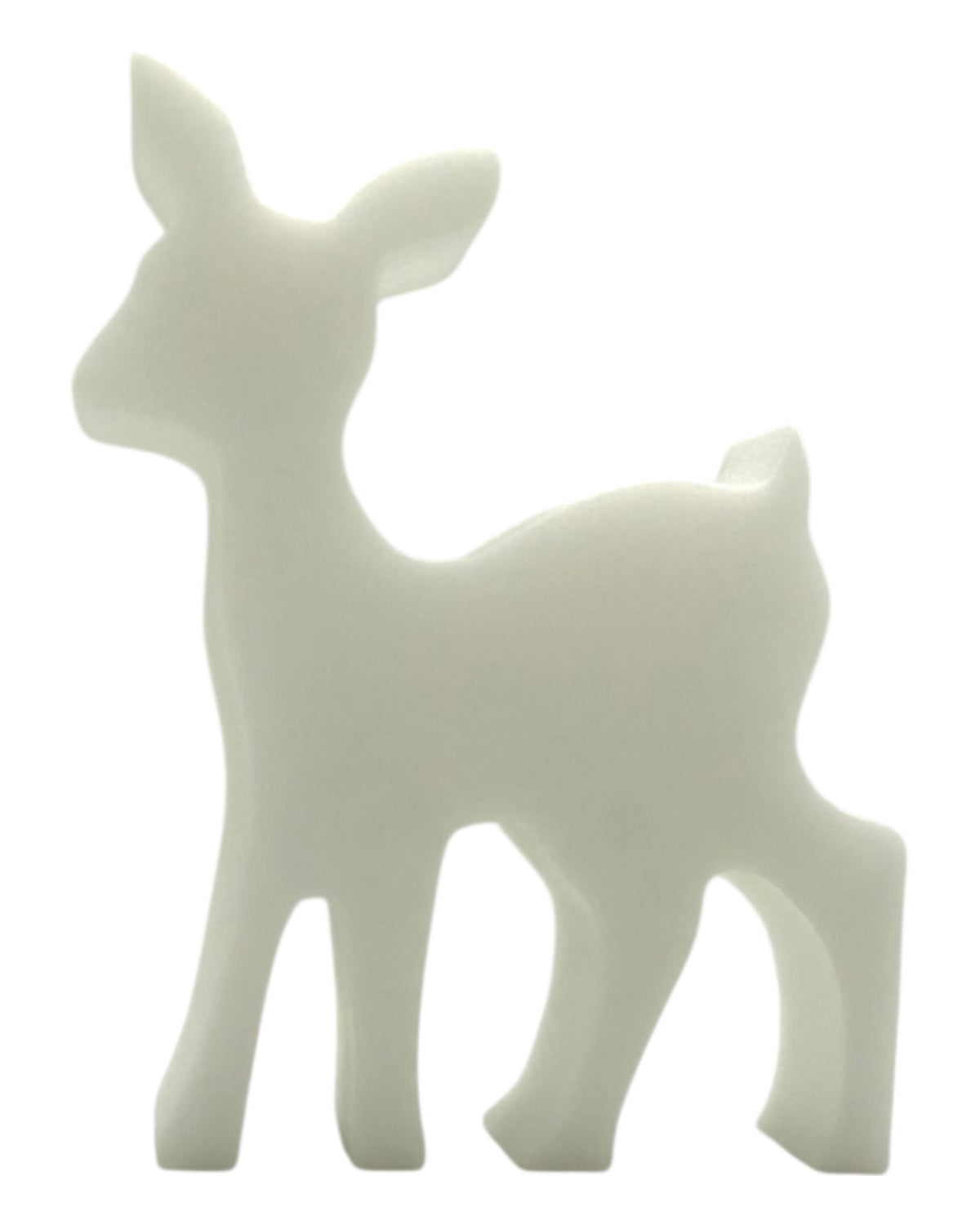 Vixen the Reindeer blanc, renne décoratif en résine époxy à poser pour une décoration de Noël.