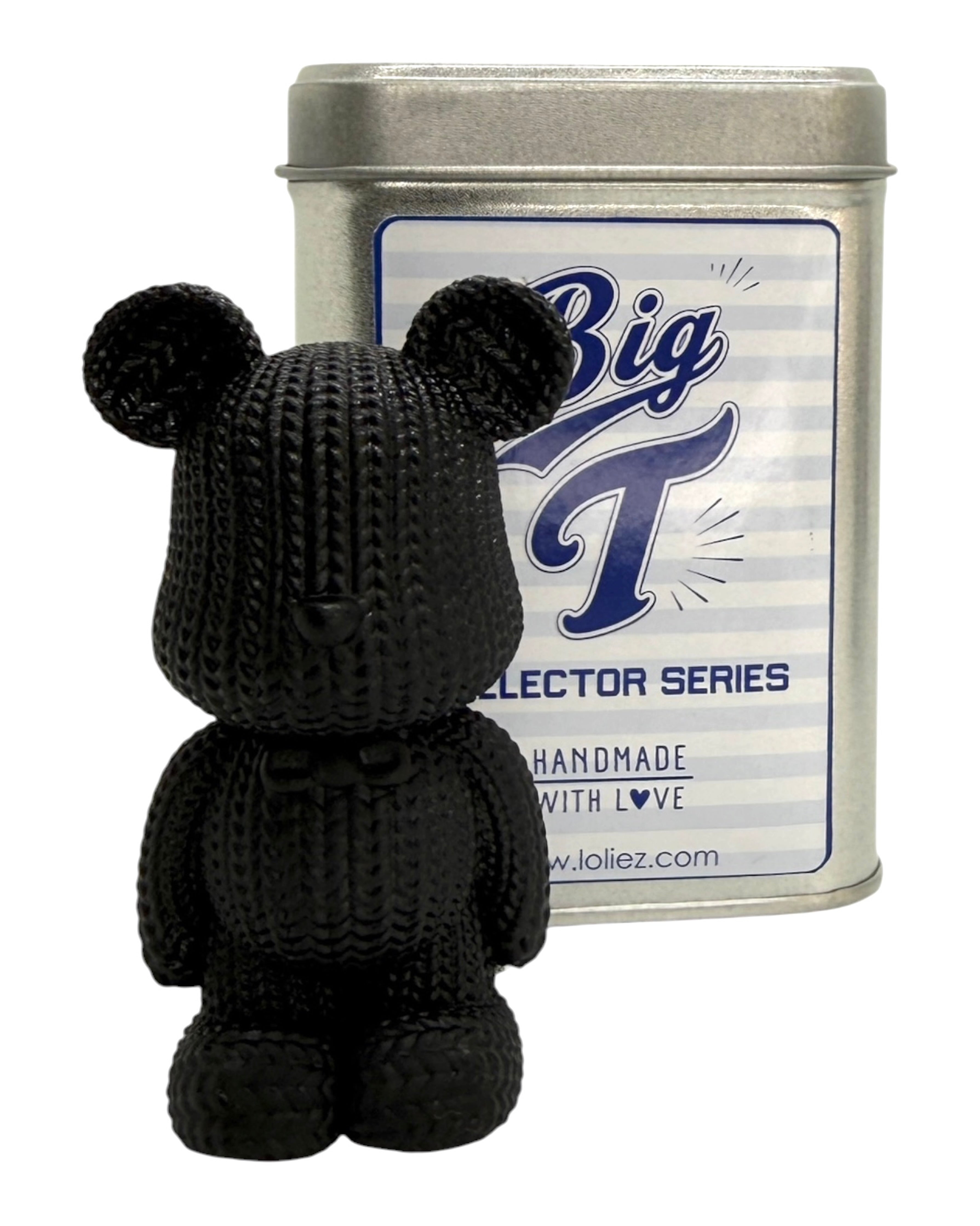 Big T Black Rebel, figurine décorative noire fabriquée à la main en résine époxy avec sa boîte collector numérotée.