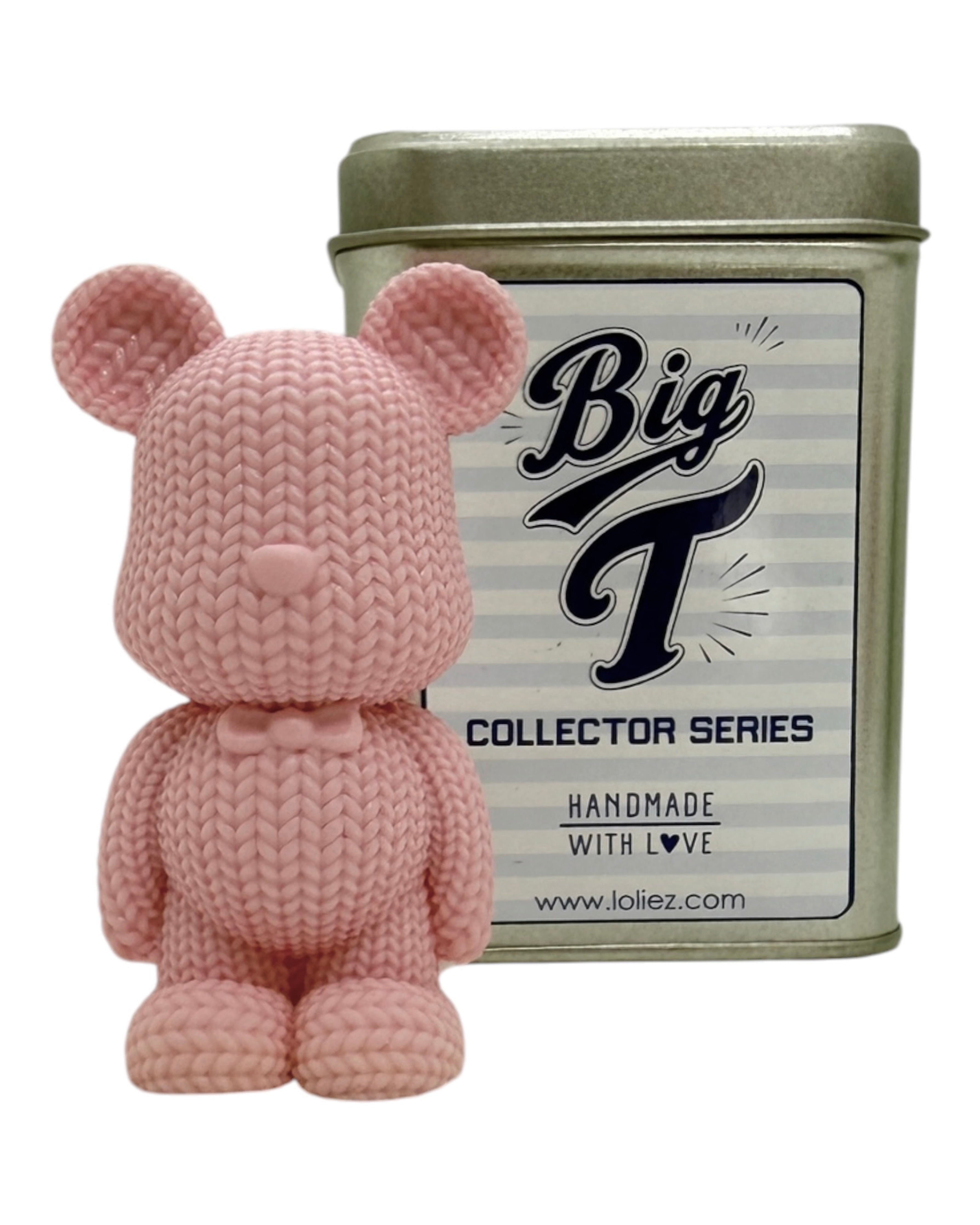 Big T Bubble Gum, figurine décorative en résine époxy rose réalisée à la main, livrée dans une boîte collector avec son propre numéro d'adoption. Création artisanale Lolie'z.