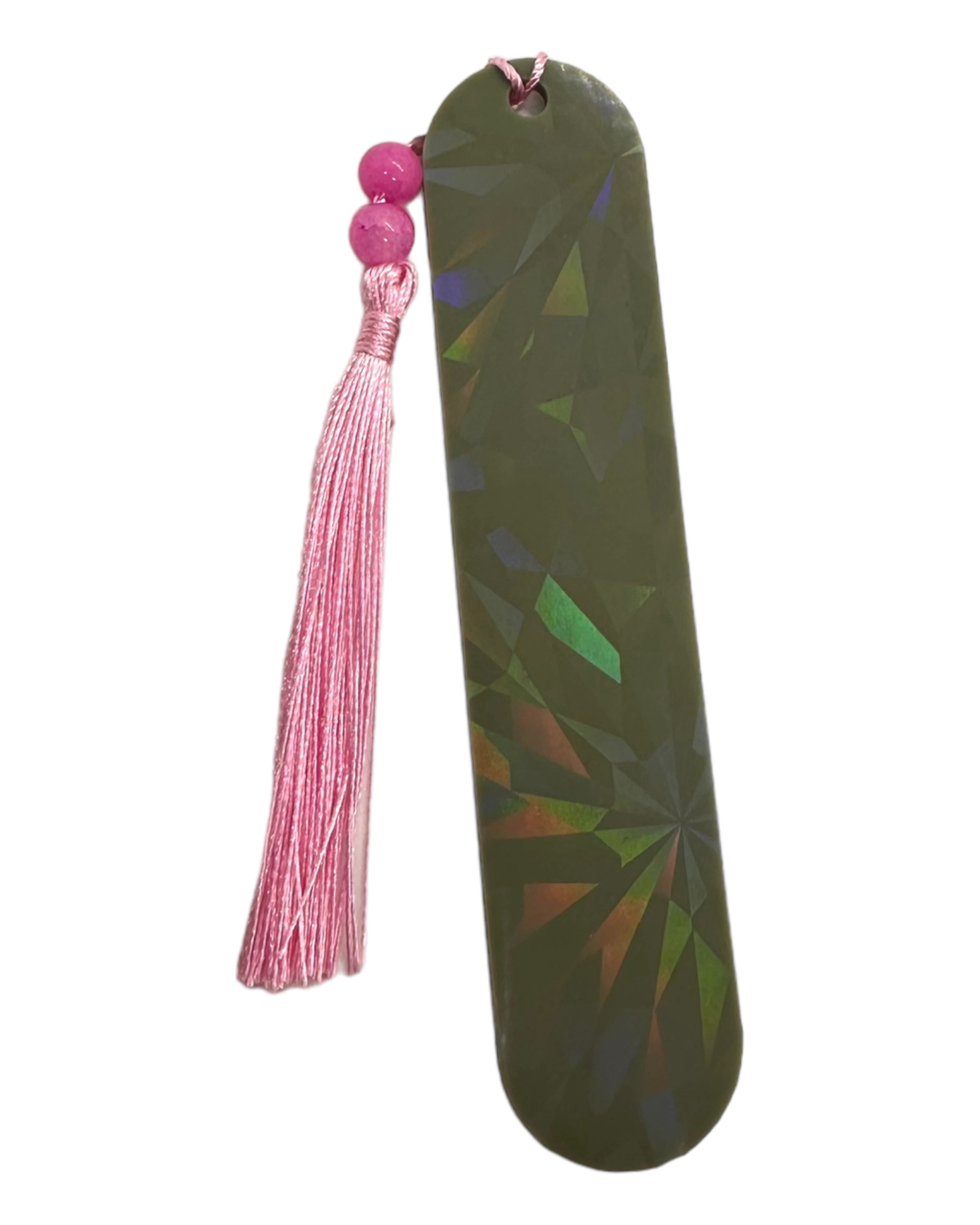 bookmark lolie'z résine epoxy holographique kaki