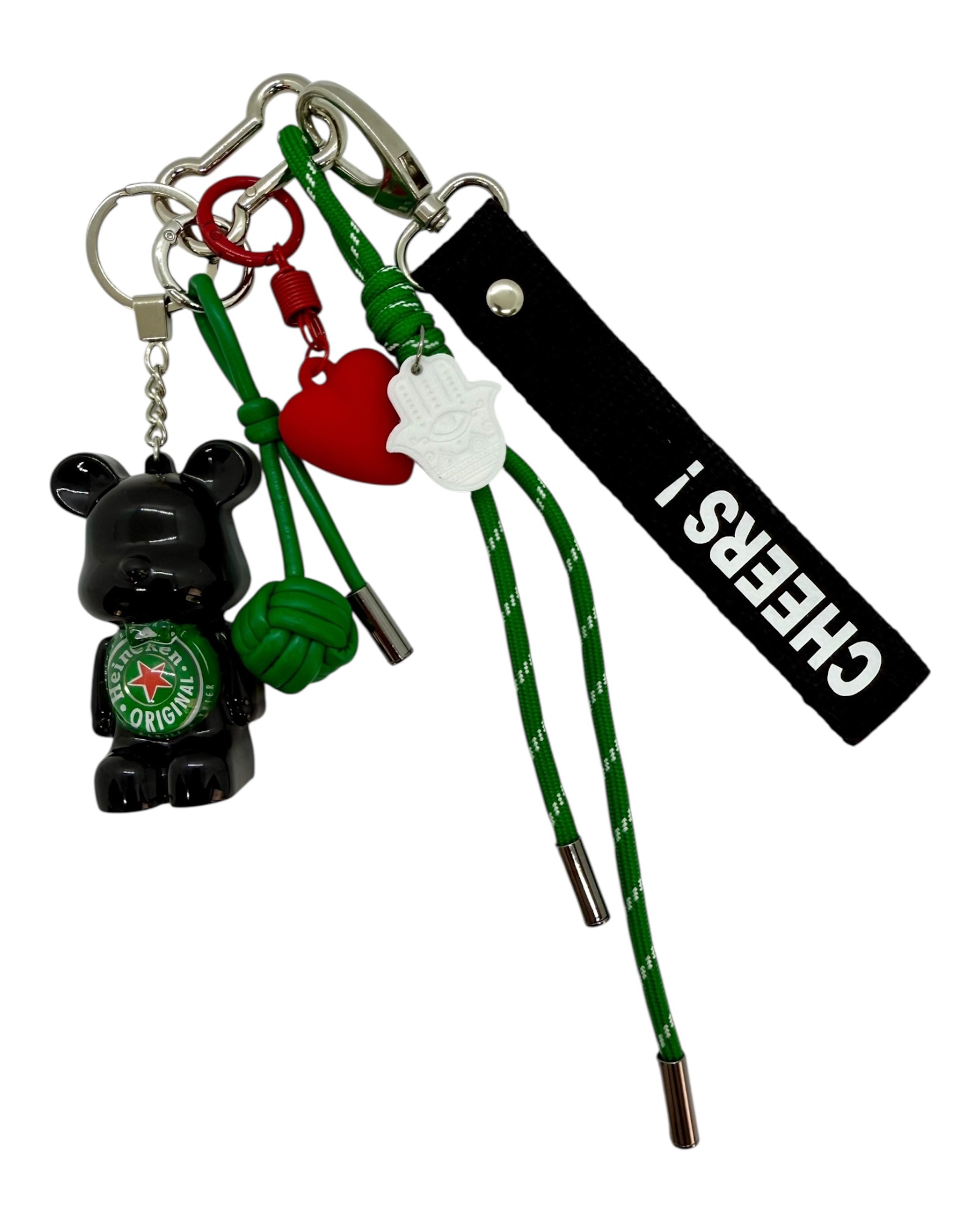 Grigri de sac Bubble H fun et pétillant avec capsule de bière, objet collector. Lolie'z
