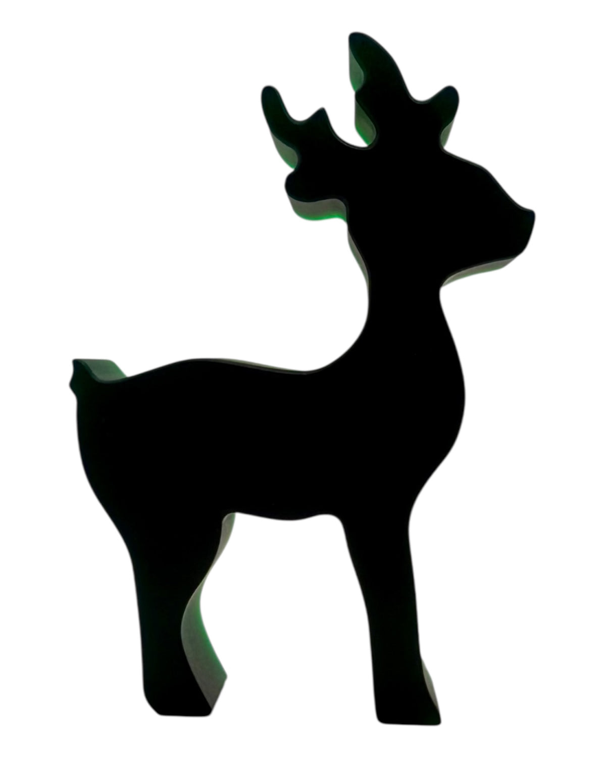 Comet the reindeer en résine époxy verte, renne décoratif de Noël fait main Lolie'z