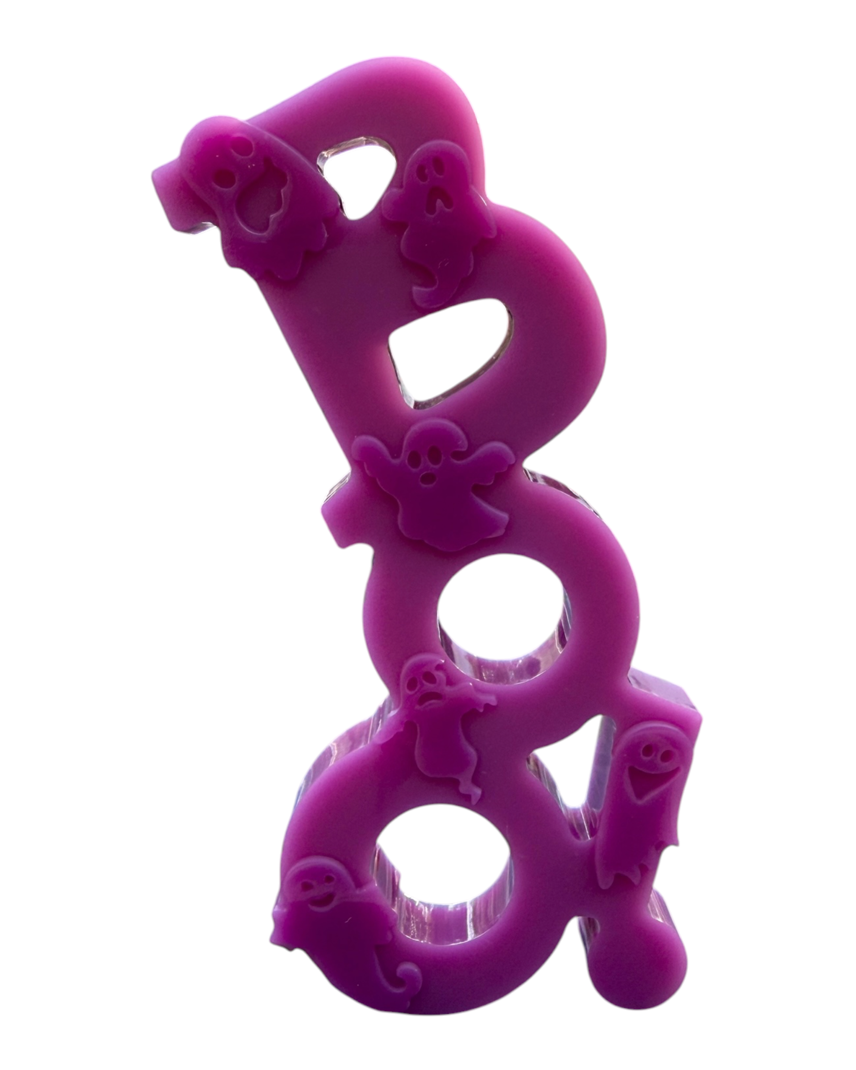 Décoration Boo Gang en forme de lettres BOO avec six petits fantômes, fabriquée à la main en résine époxy