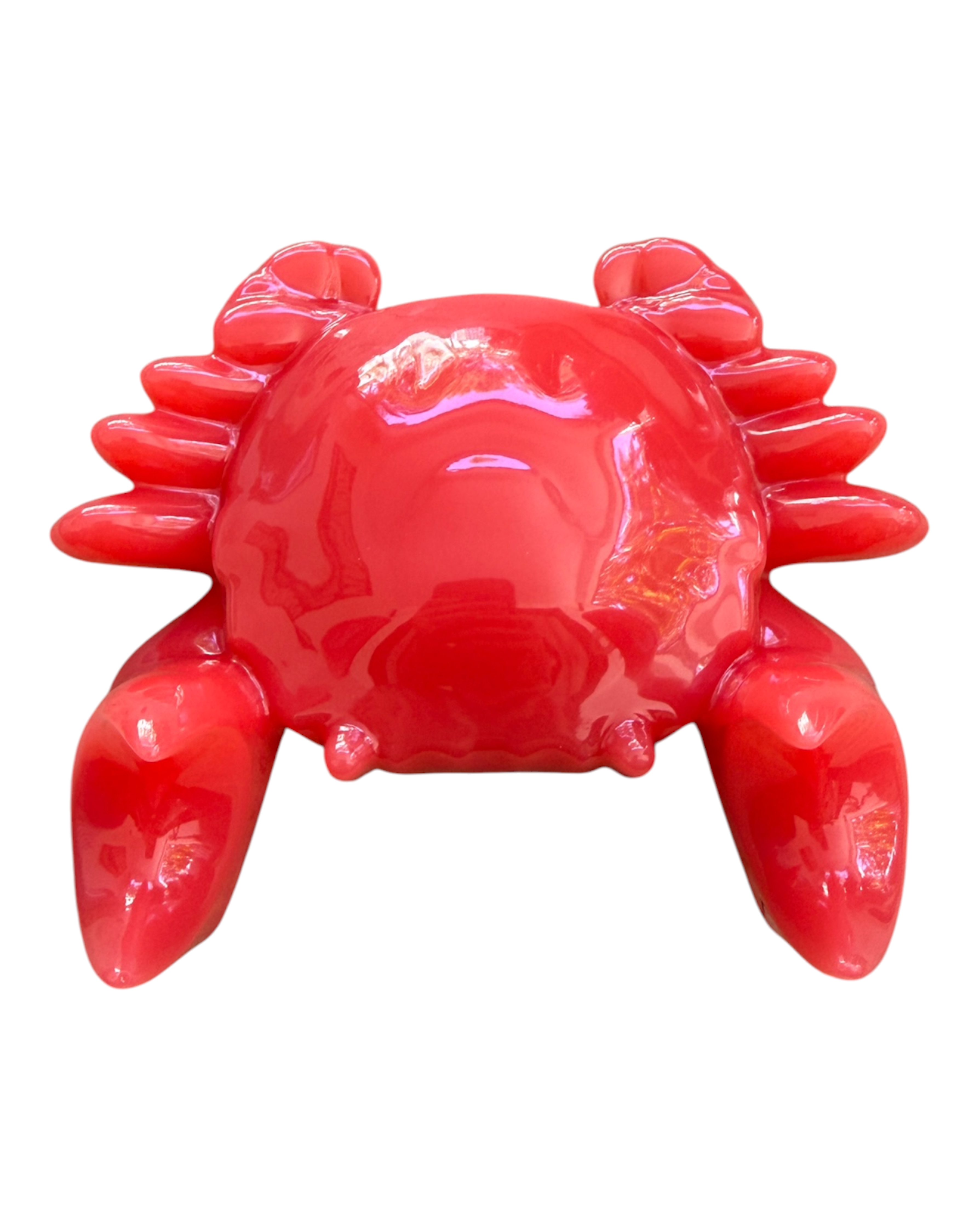 Eddy, crabe décoratif corail en résine époxy artisanale, apporte une touche méditerranéenne et colorée tout en accueillant téléphone, stylos ou petits objets du quotidien.