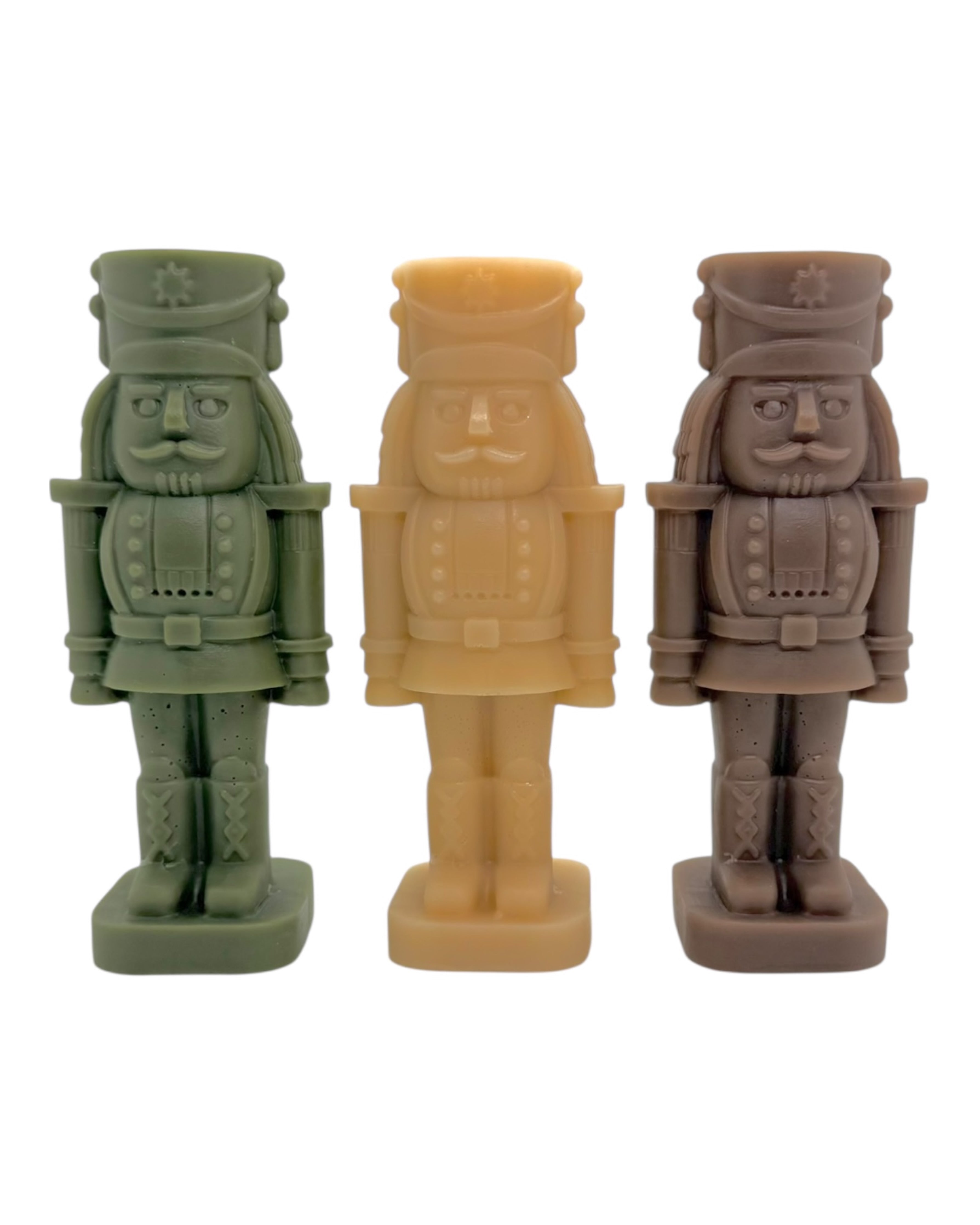figurines casse-noisette Mycroft en résine époxy, couleurs kaki, beige et chocolat, pour décoration de Noël.Lolie'z