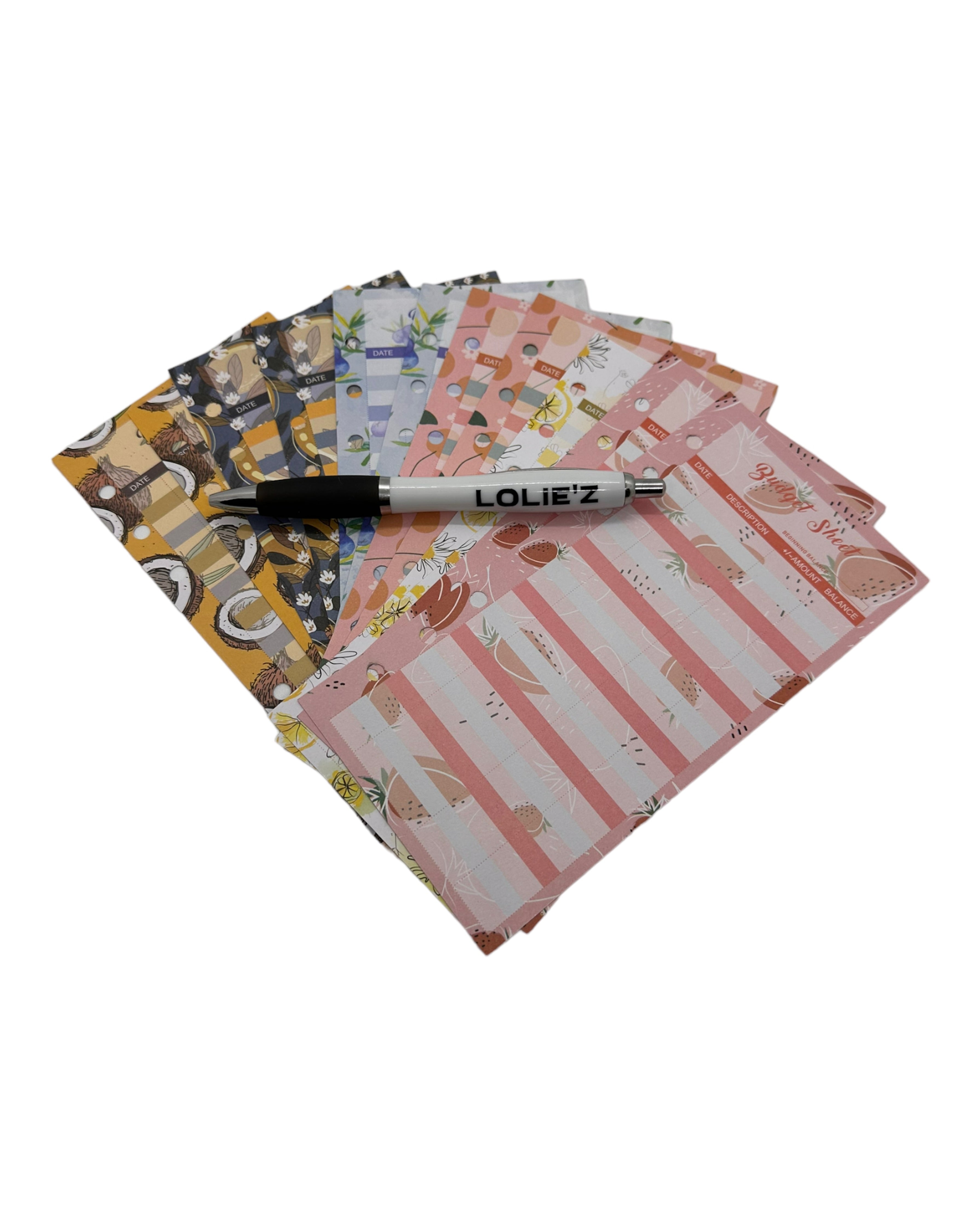 Budget planner bleu clair & blanc