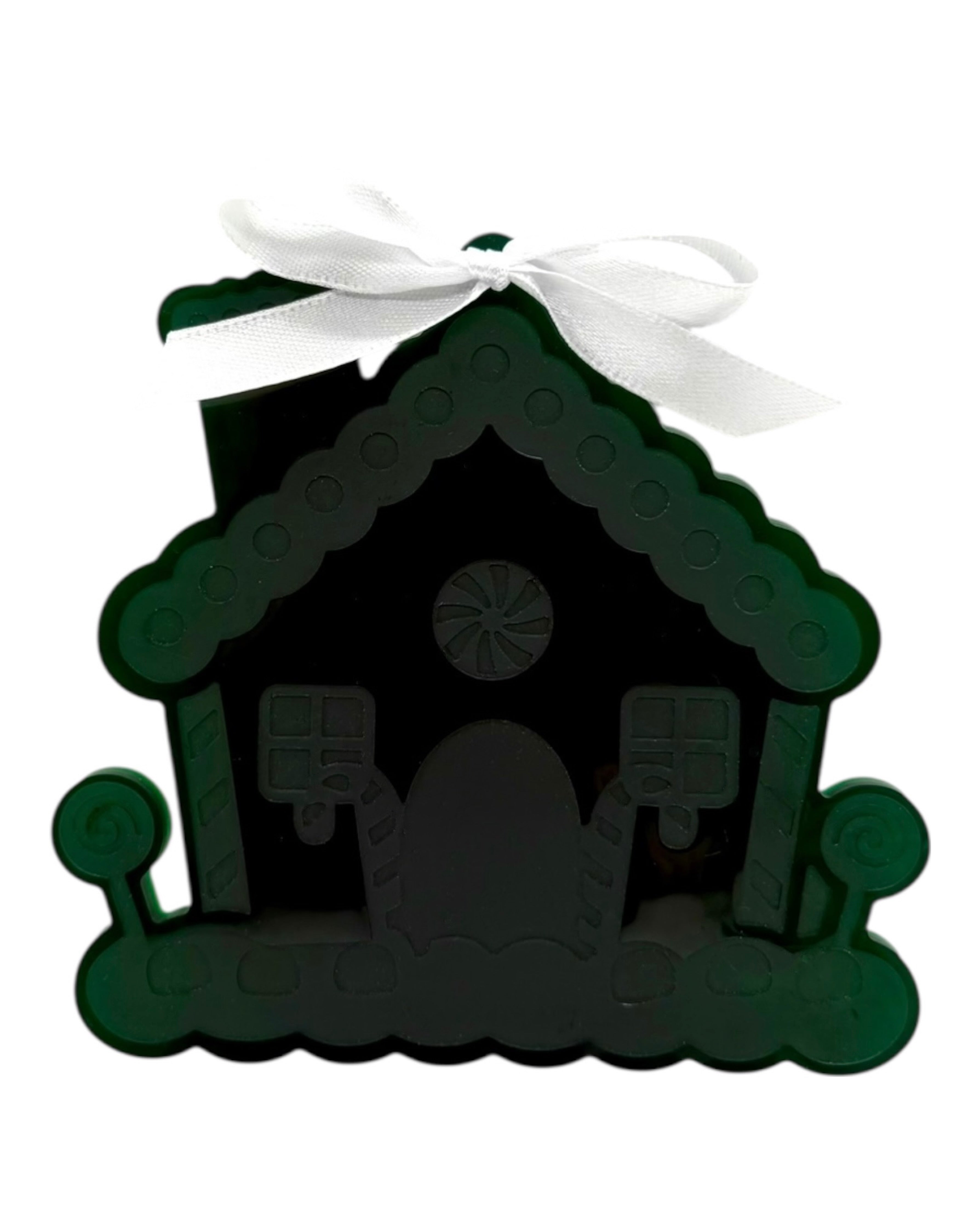Gingerbread House by Lolie’z, ornement de Noël en résine époxy, petite maison de pain d’épice déco sur poignée de fenêtre.