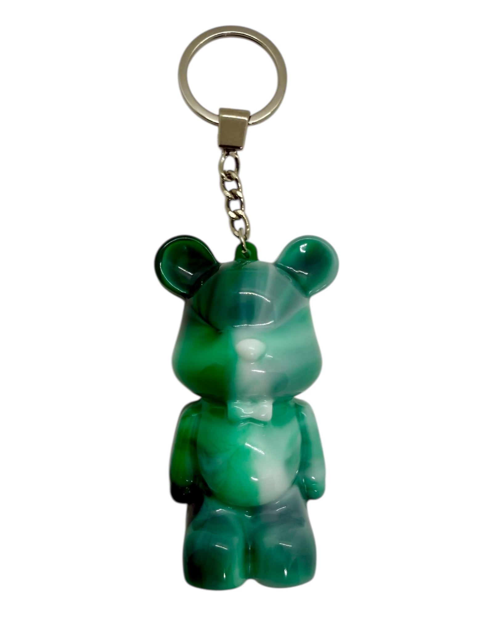 Green Teddy’z, ours en résine époxy marbré vert et blanc, une création design et artisanale alliant élégance, fraîcheur et originalité.