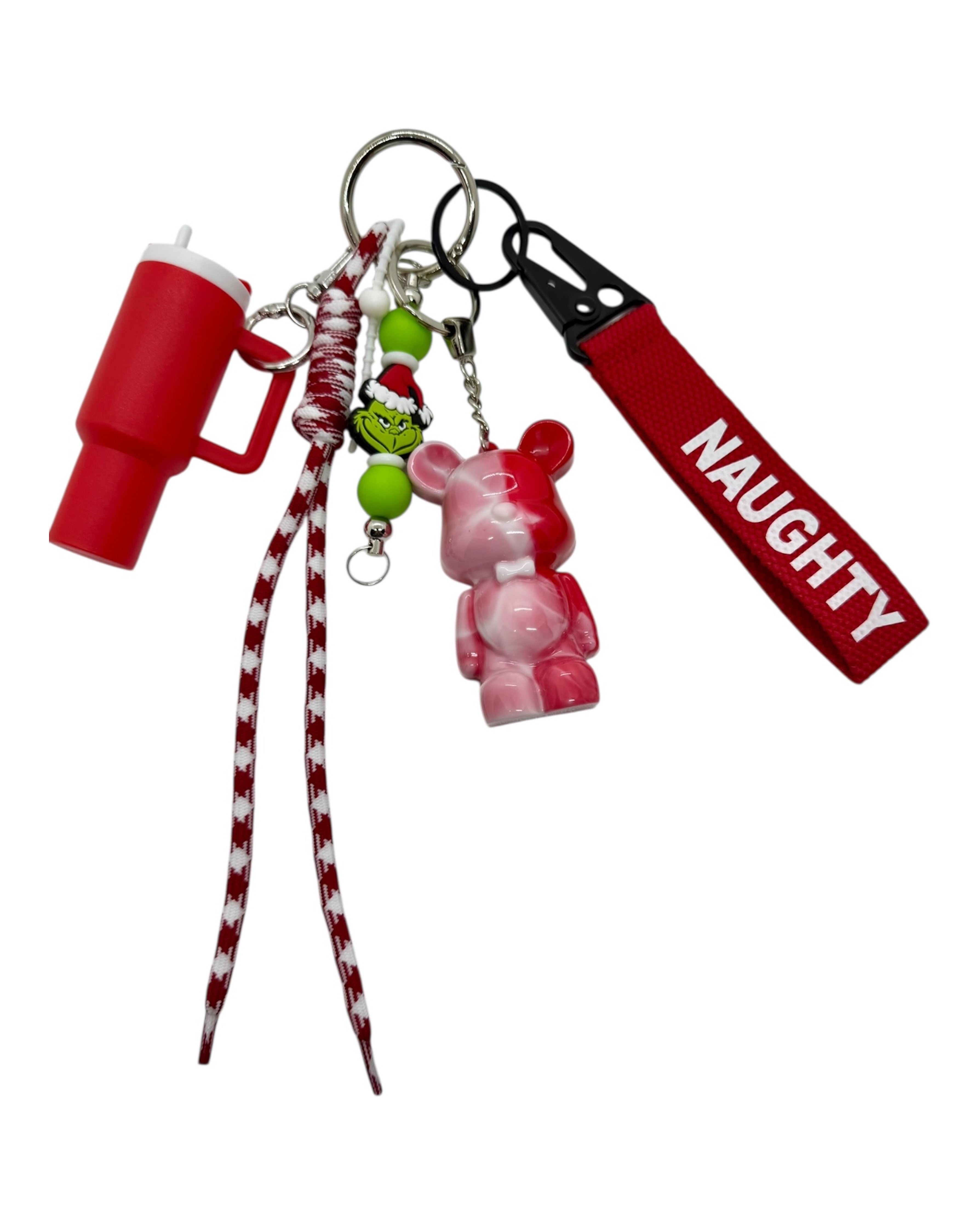 Grigri I Hate Xmas, porte-clés artisanal rouge et vert au style fun et décalé