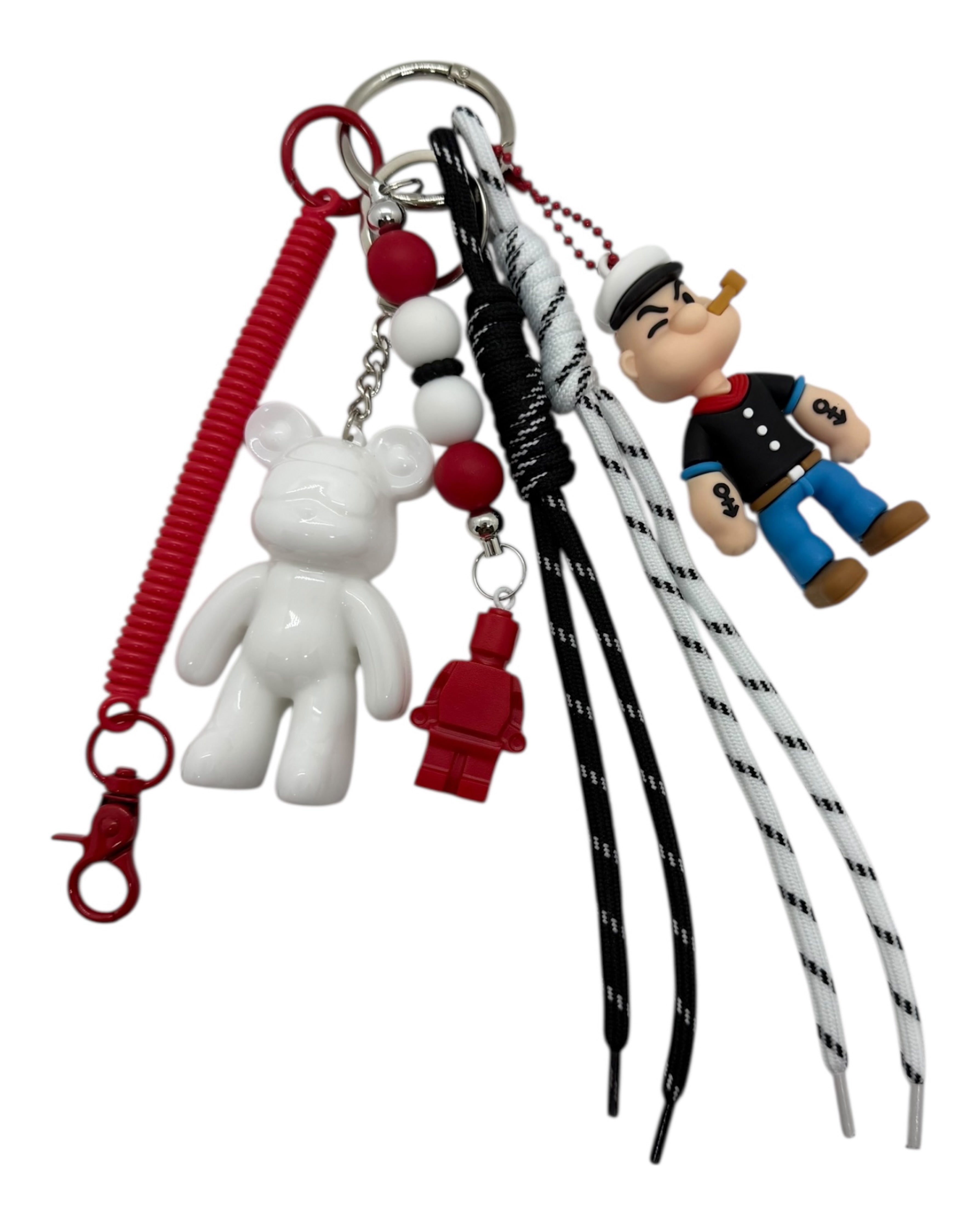 Grigri Little Sailor fait main au style marin retro et fun avec Teddy’z blanc brillant, accessoire decoratif unique a accrocher partout.