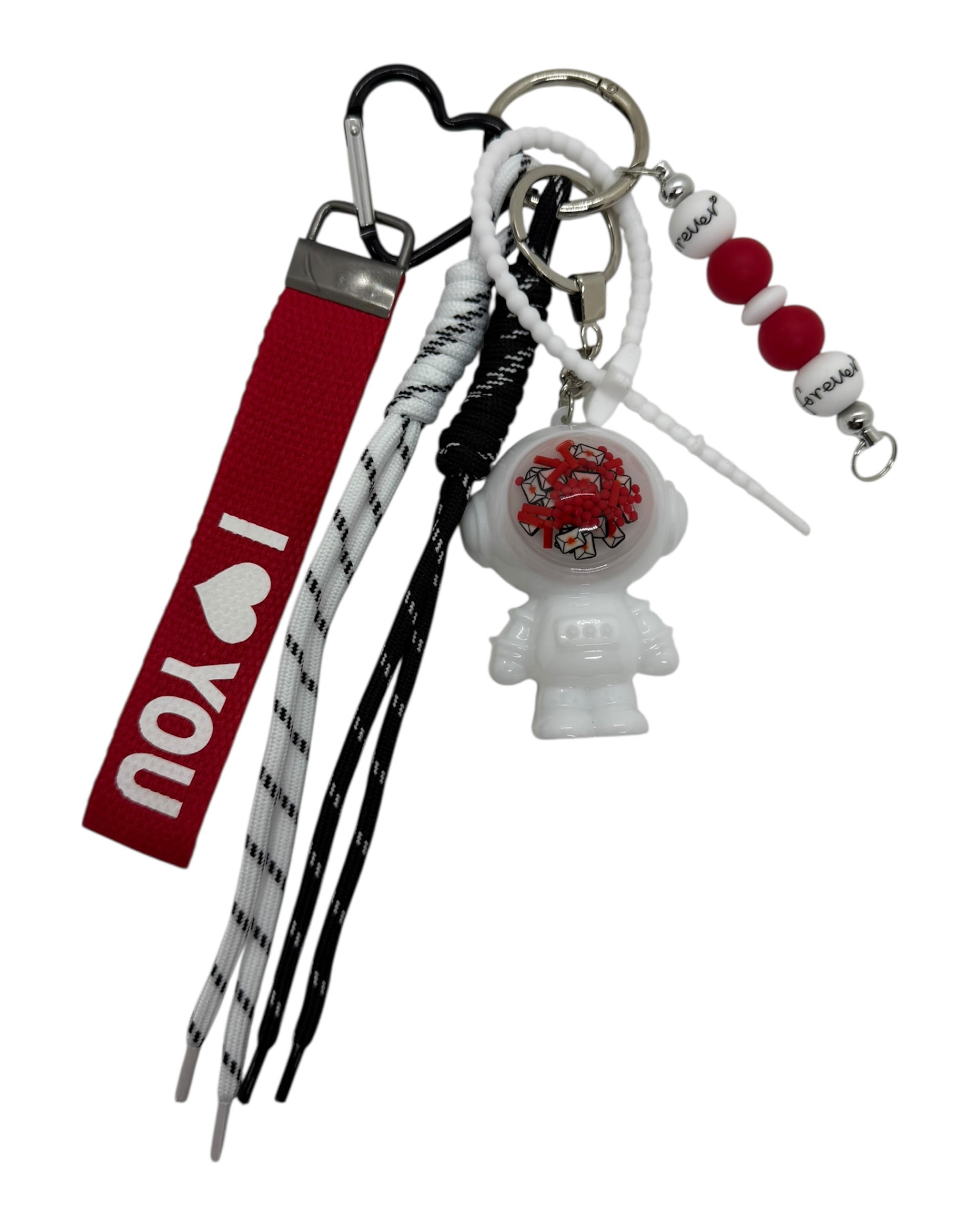 Grigri Andy Moon Crush en résine époxy fait main, porte-bonheur astro symbolisant l’amour, à accrocher à un sac ou des clés.