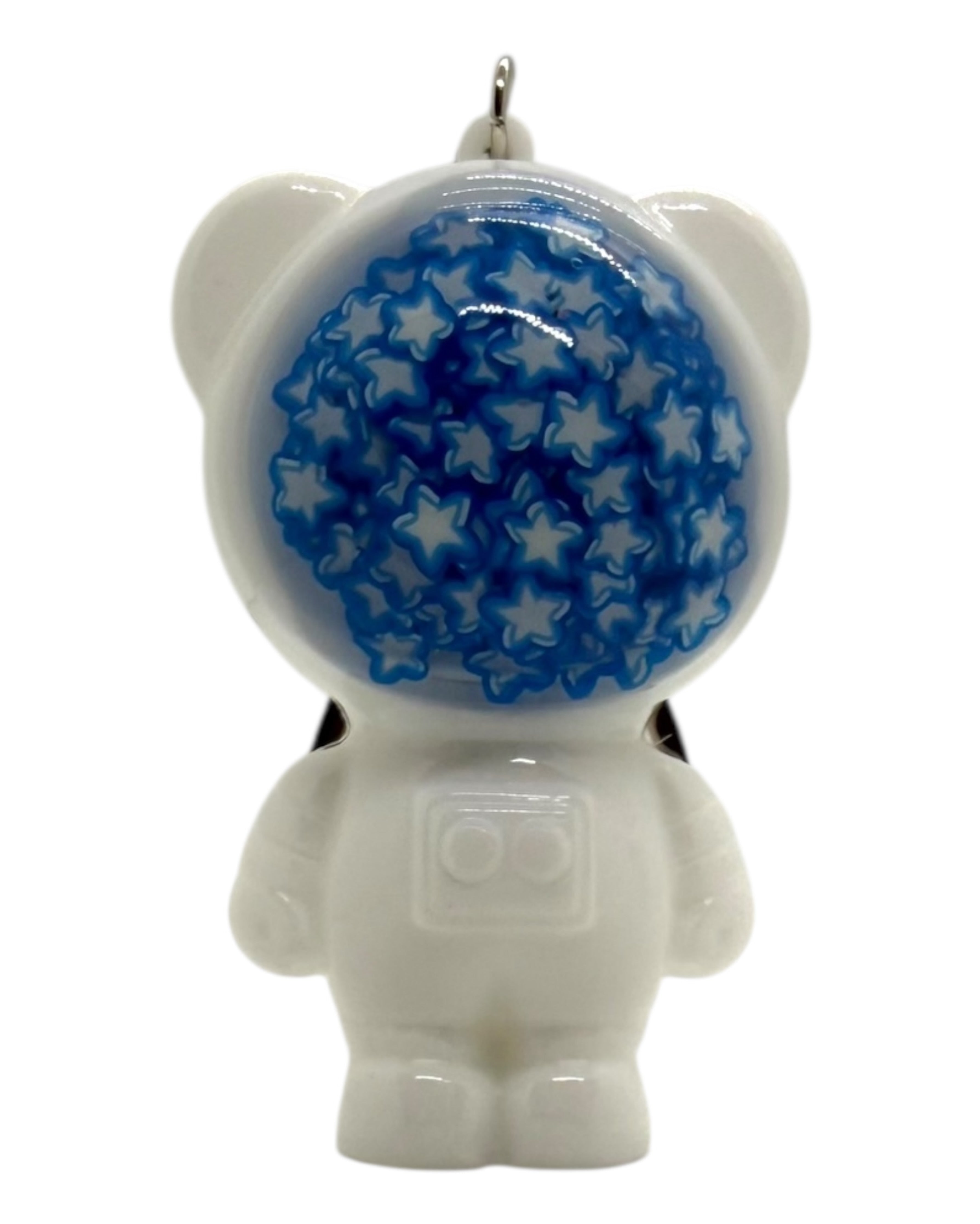 Izzy Star porte-cles astronaute fait main en resine epoxy, creation artisanale aux tons clairs et lumineux. Lolie'z