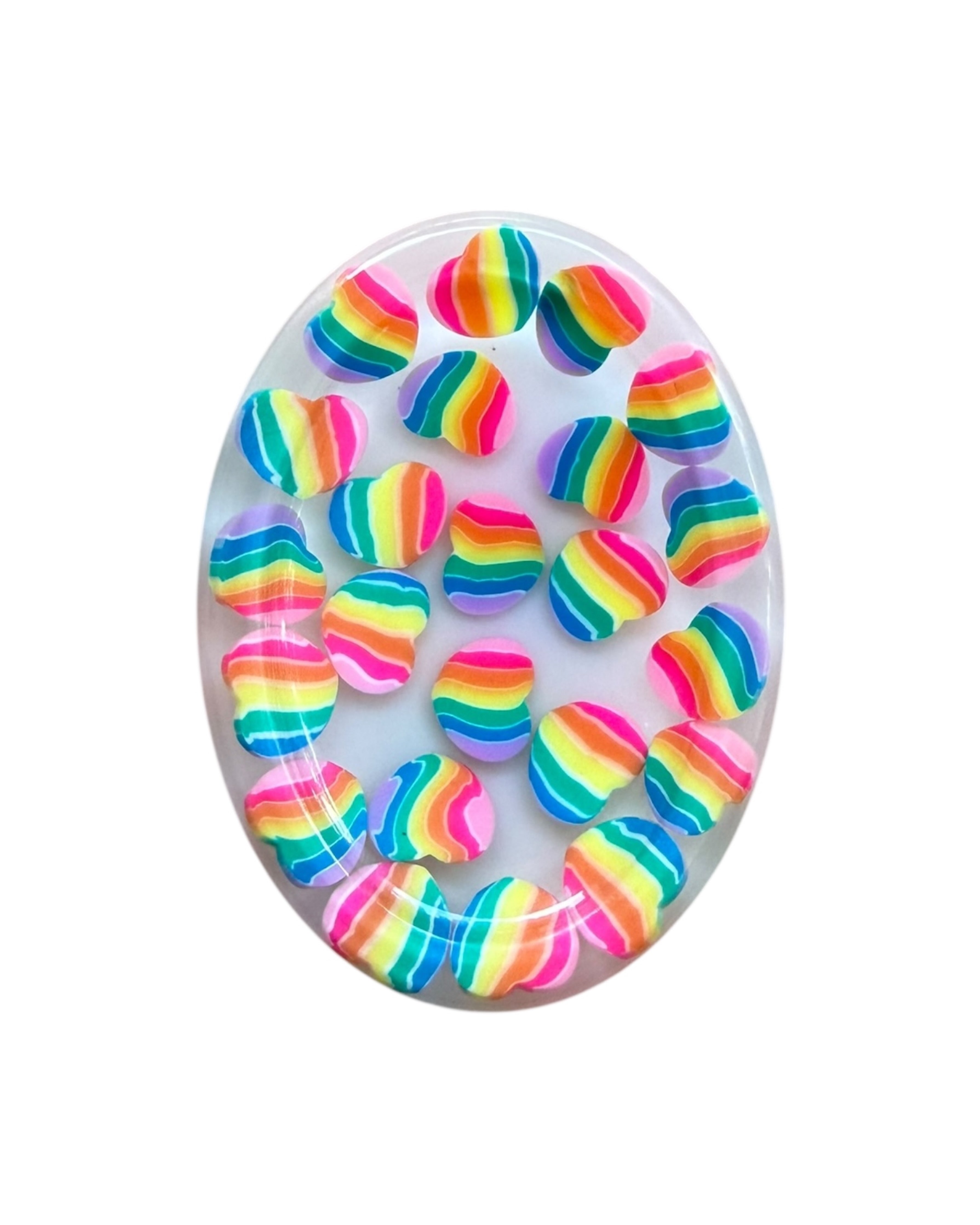 Galet anti stress Curve en resine epoxy fait main avec inclusions decoratives, objet sensoriel tactile, piece unique pour apaiser le stress. Lolie'z