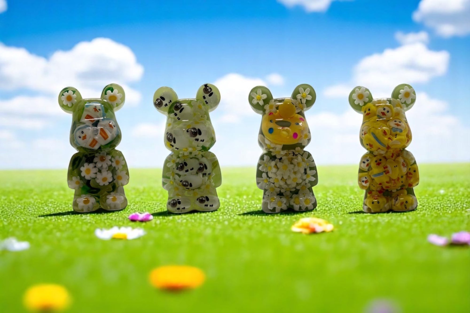 Magnets Teddy'z en résine époxy en forme d'ours colorés, faits main, pour décorer frigo ou bureau by Lolie'z