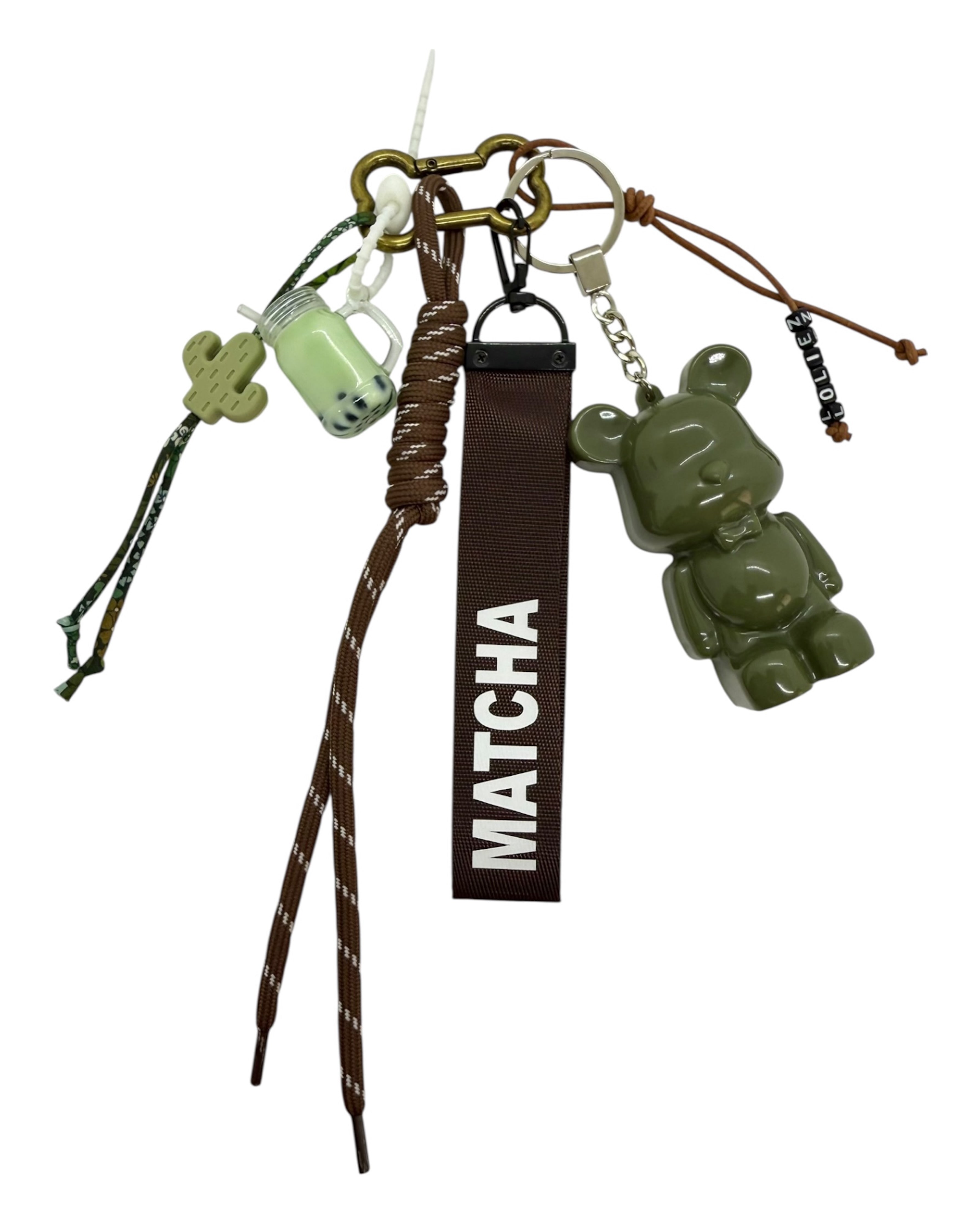 Grigri de sac Matcha-cha kaki stylé et unique, objet collector et décoratif. Lolie'z