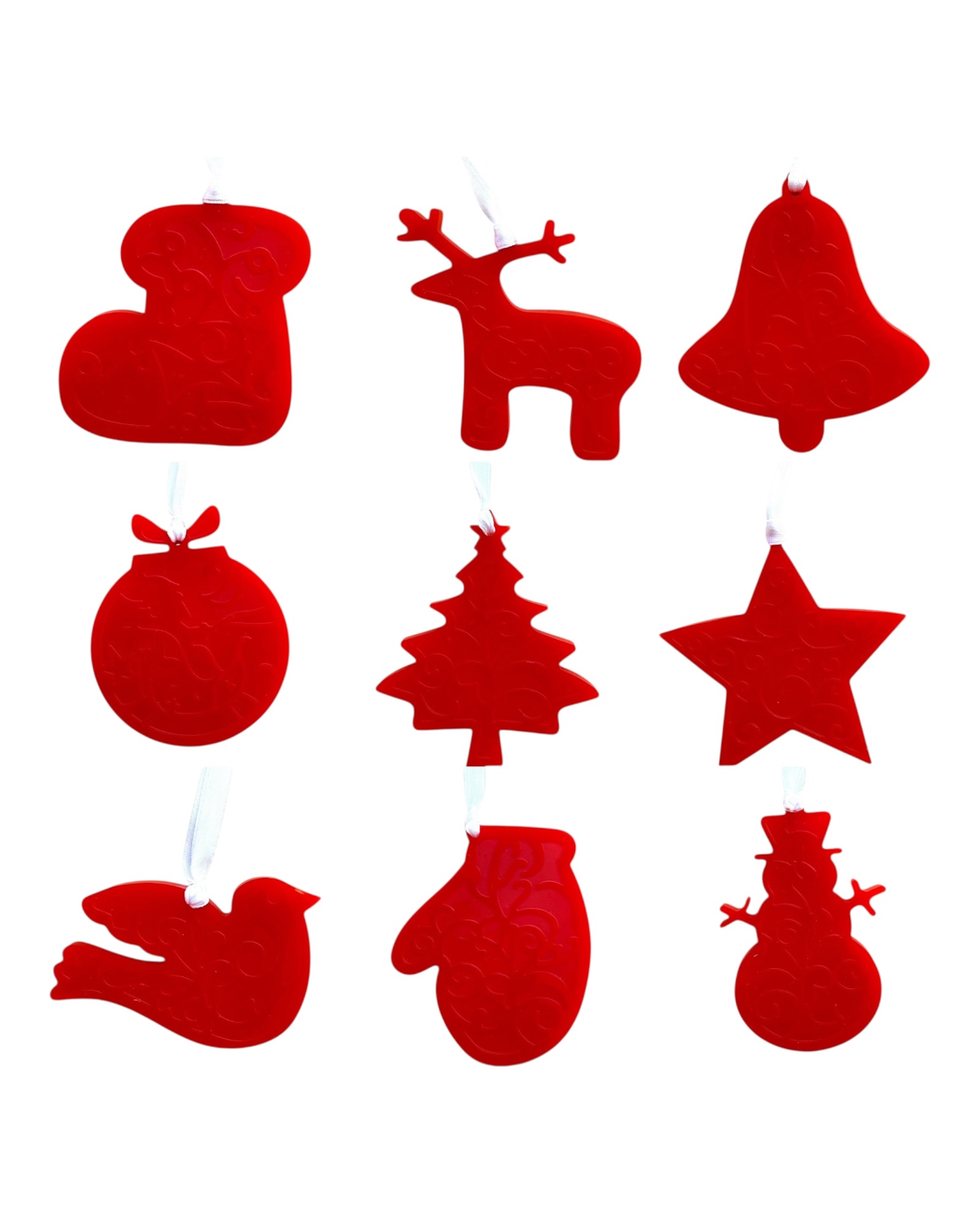 Lot de 9 ornements de Noël en résine époxy, décoration originale et colorée pour sapin, fait main, solides et légers, style festif et unique. Lolie'z