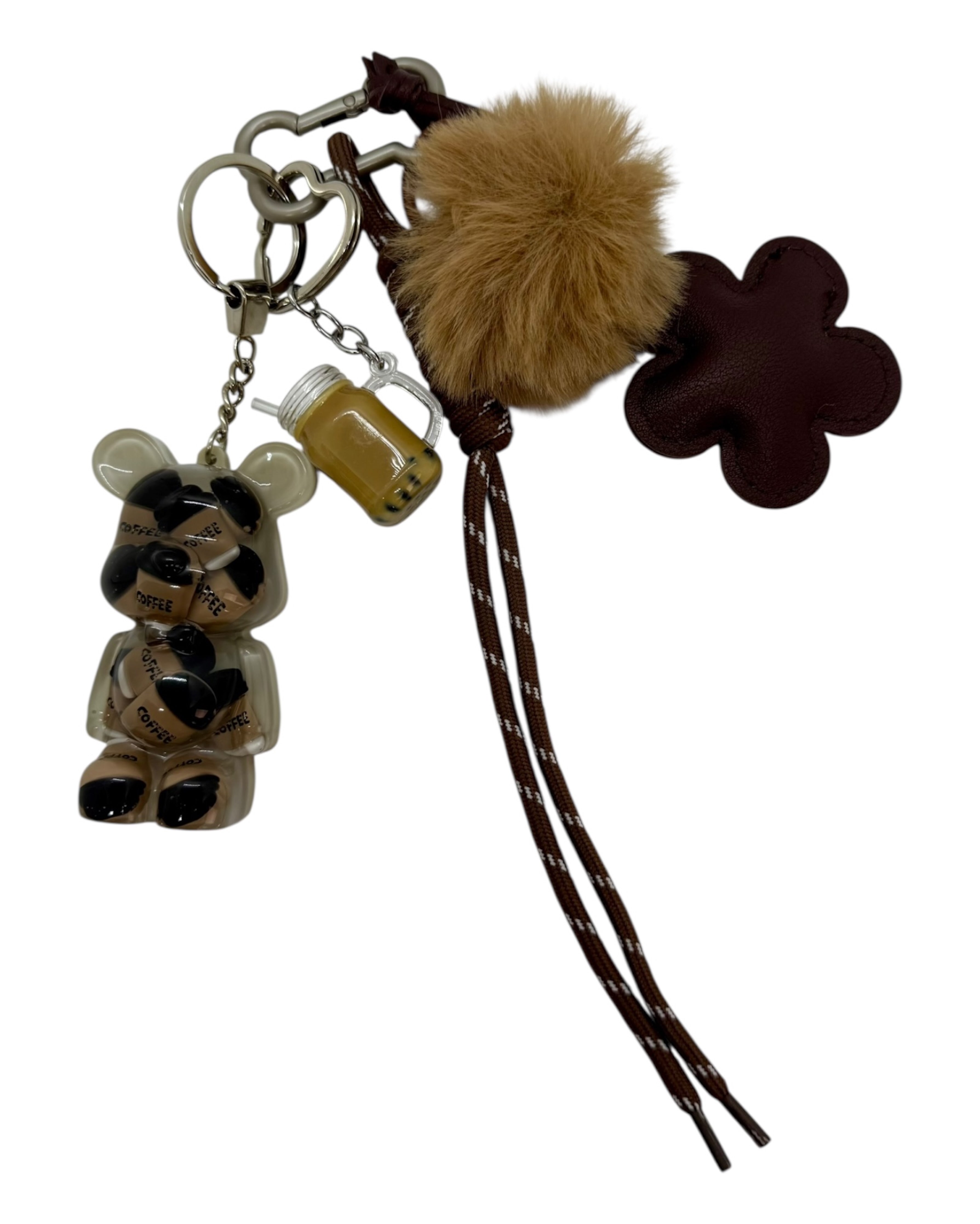 Grigri de sac One More Coffee gourmand avec cups of coffee, objet fun et collector.Lolie'z