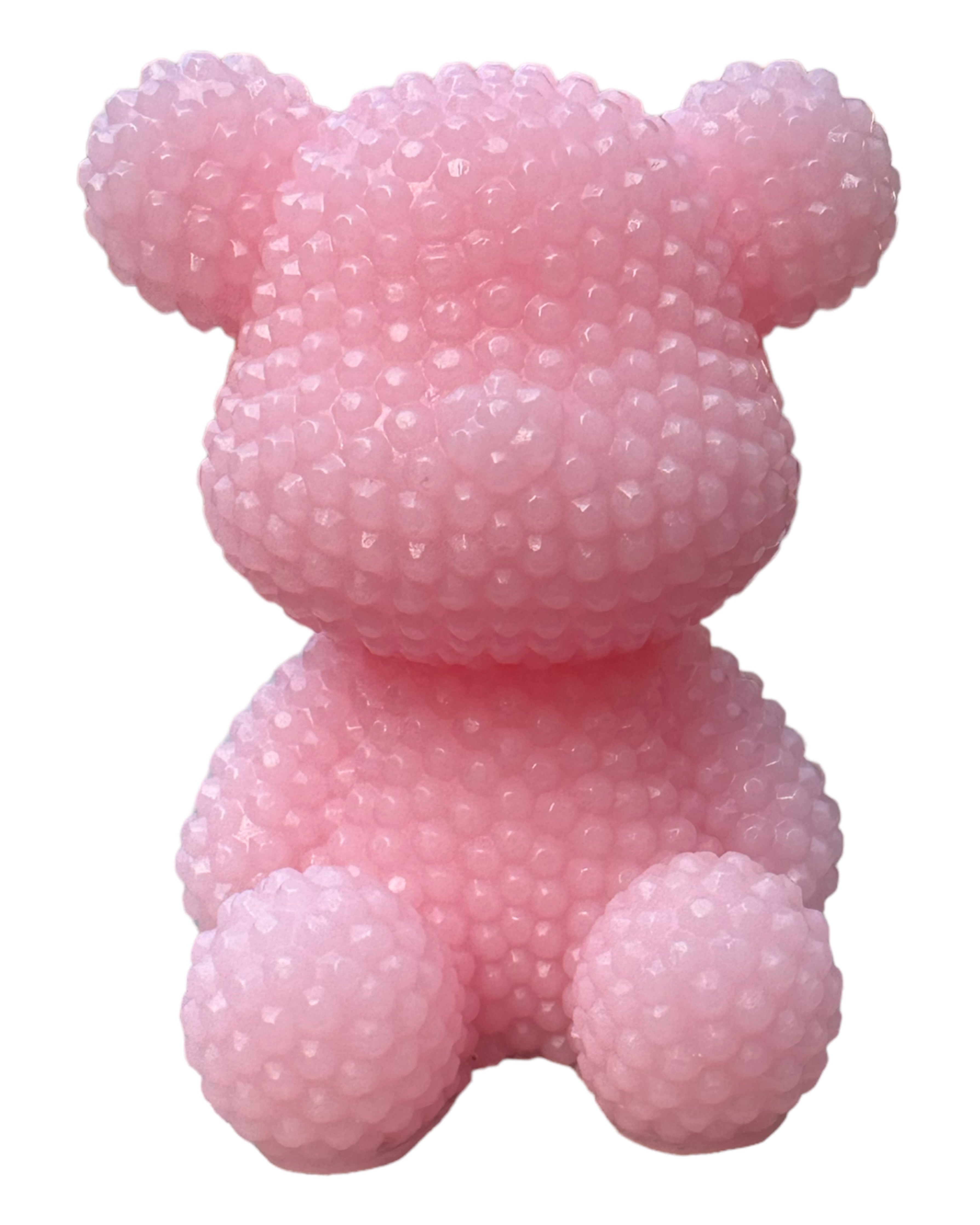 Bubble Ted Barbapapa, ours décoratif rose en résine époxy fait main, création artisanale Lolie’z.