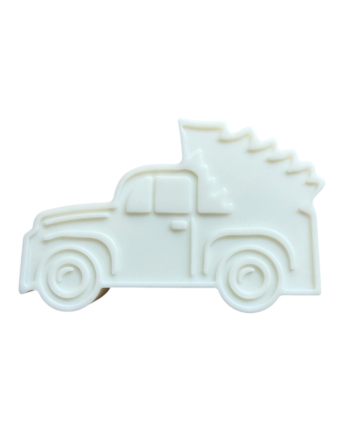 Santa’s Pickup en résine époxy, pickup de Noël avec sapin réalisé à la main dans l’atelier Lolie’z.