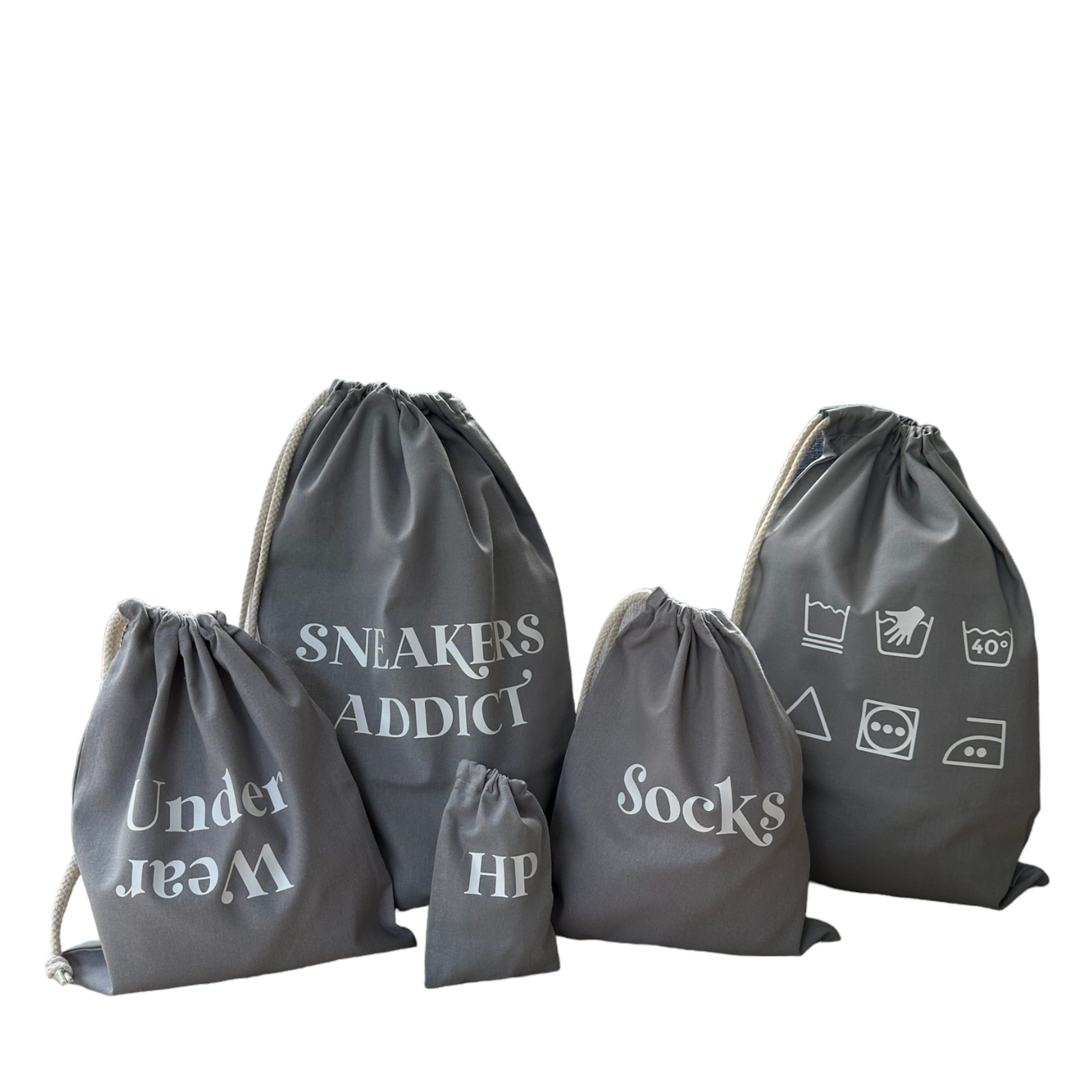 Pack complet de pochons de voyage en gris pour une organisation raffinée et moderne Lolie'z