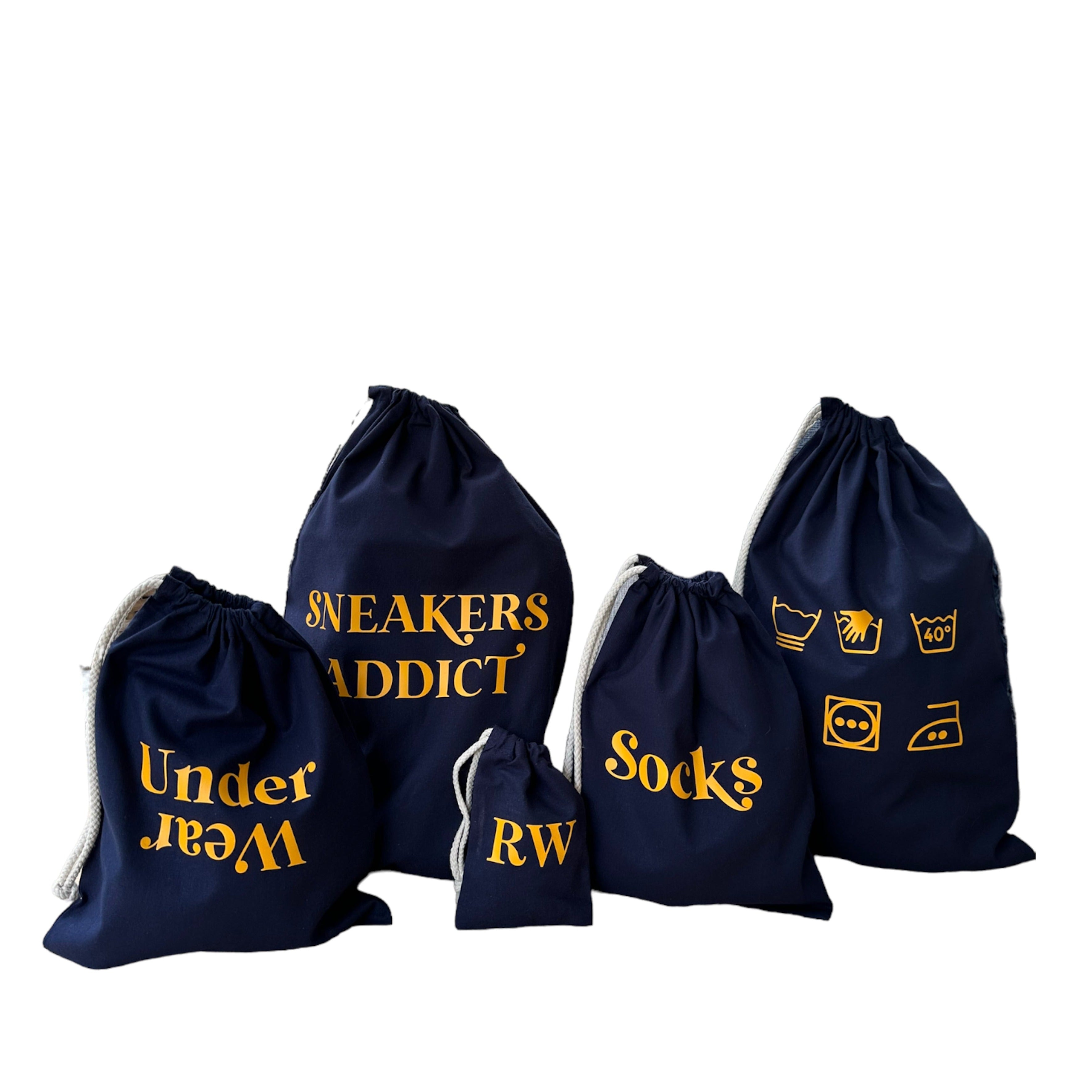 Coffret de pochons de voyage bleu marine pour une organisation optimale avec un style intemporel Lolie'z