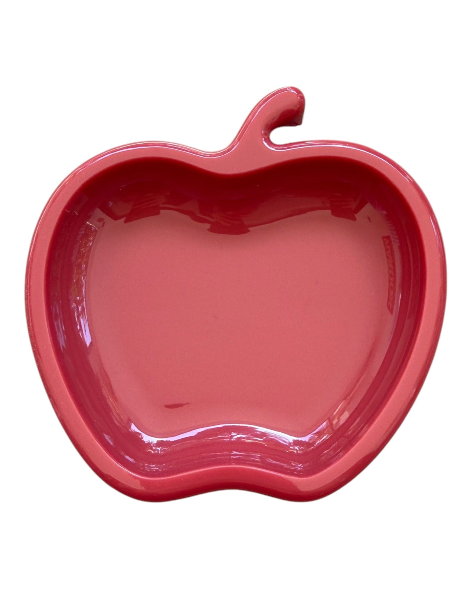 Vide-poche pomme rose en résine époxy brillante, création artisanale au design gourmand et délicatement rétro.