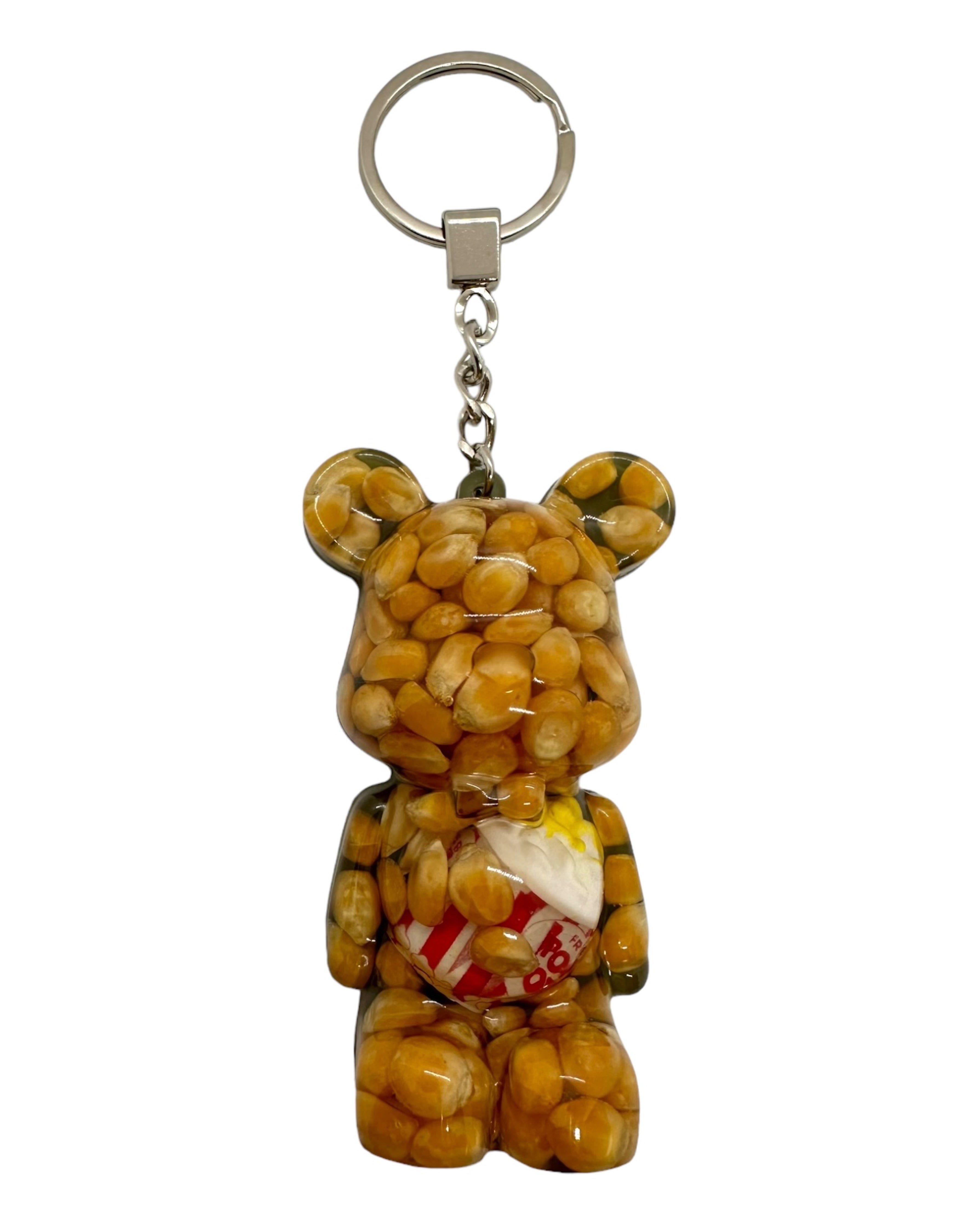 porte clés big teddy'z lolie'z résine epoxy pop & corn