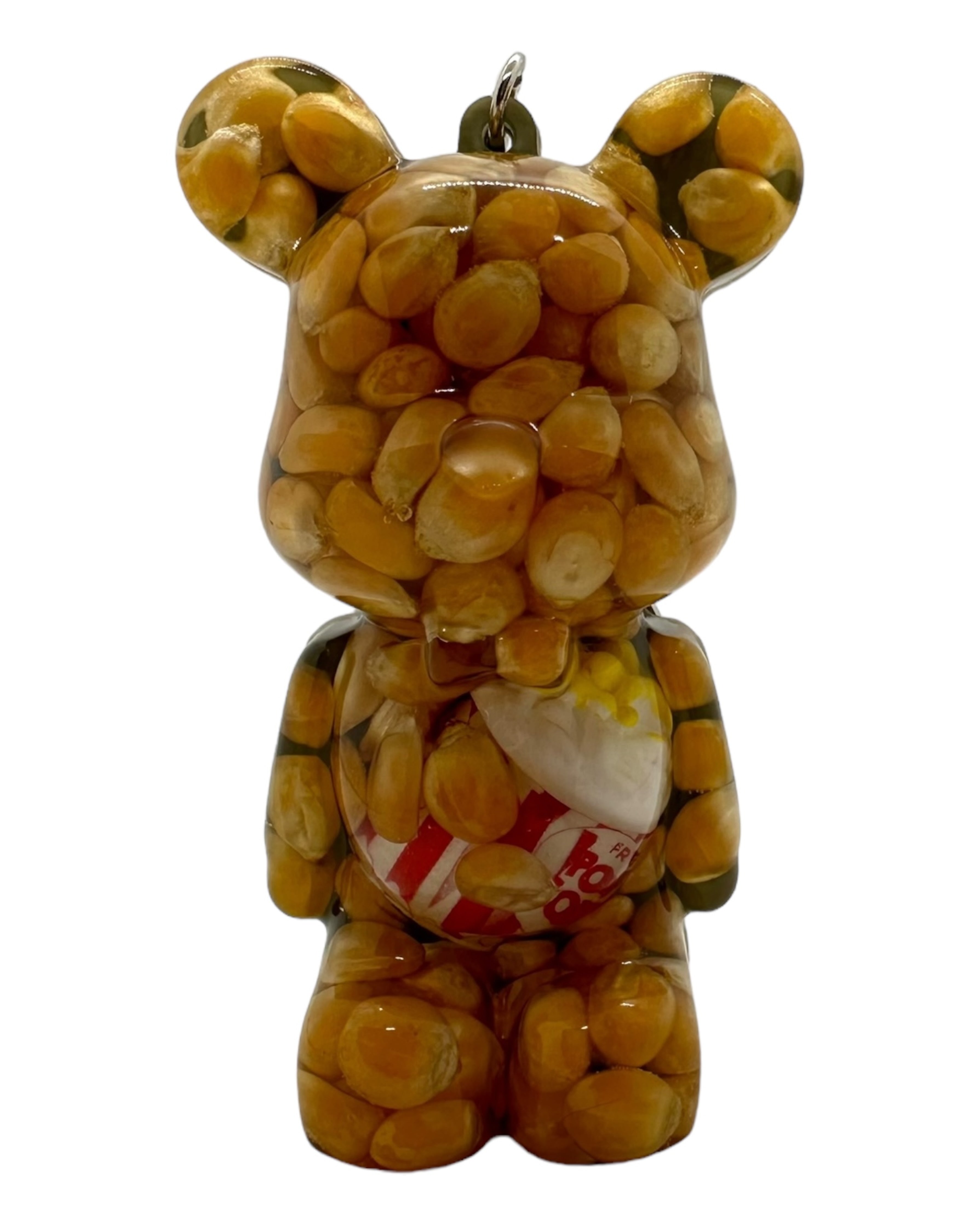 porte clés big teddy'z lolie'z résine epoxy pop & corn