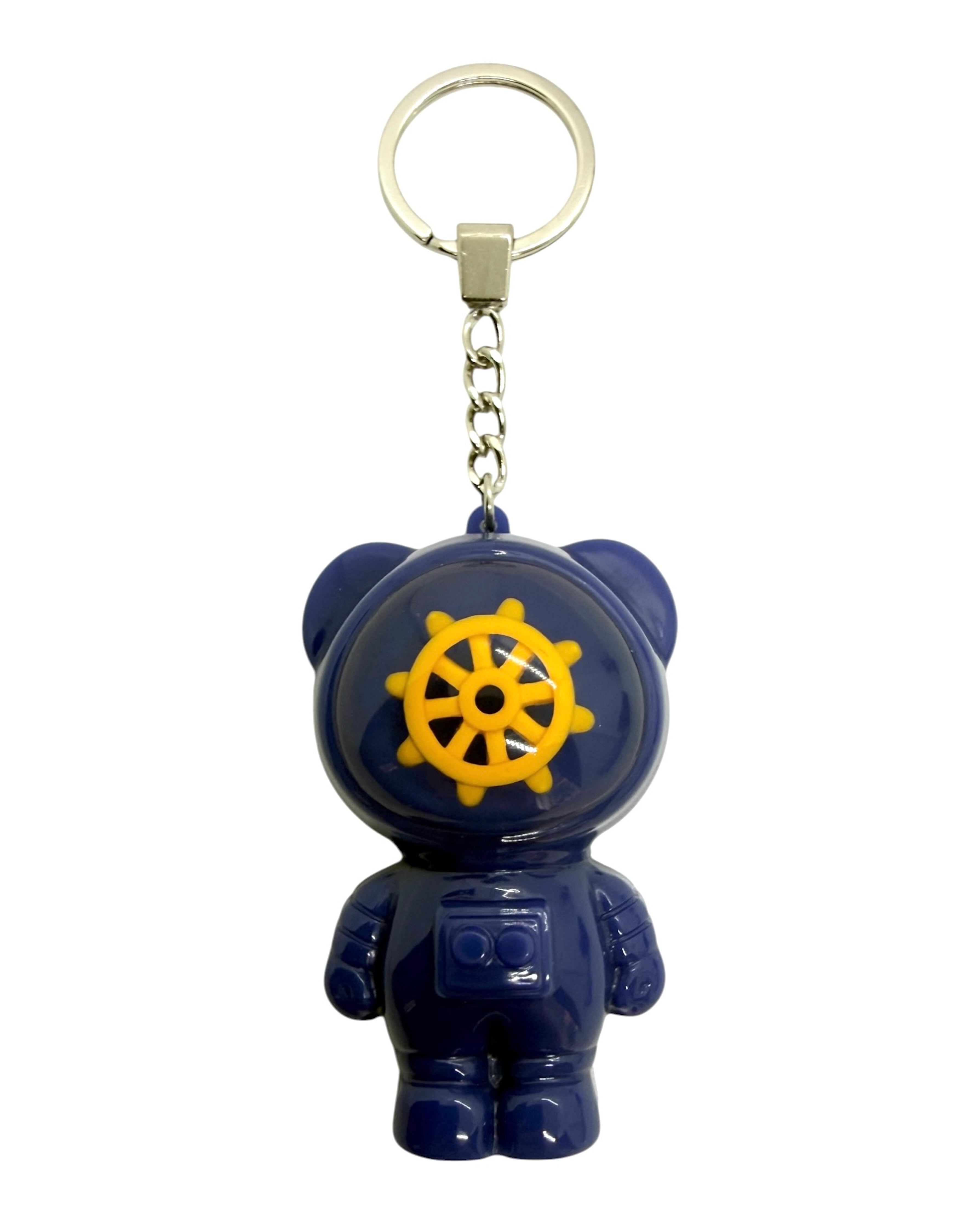 Porte-clés Izzy Lolie’z astro bear avec gouvernail flottant, style marin et apaisant en résine époxy, fait main.