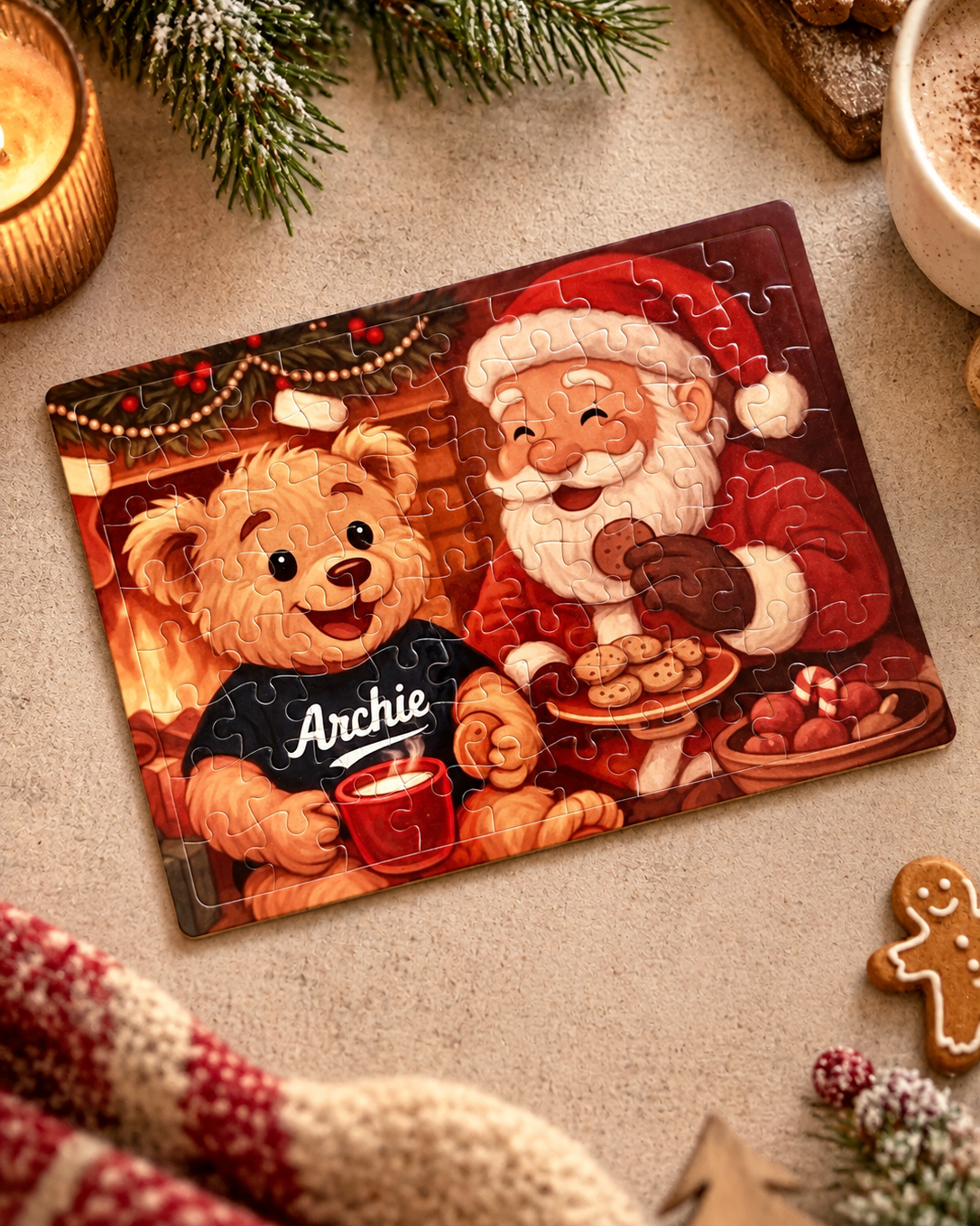 Pot de Patience Lolie’z avec puzzle enfant Archie et Père Noël de 80 pièces dès 5 ans
